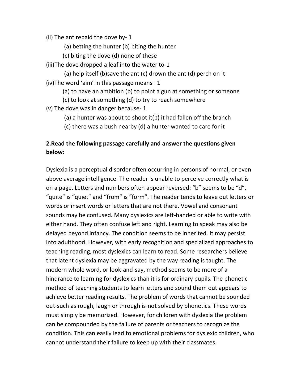 MP Board Class 10 English Sample Paper 2023 - Page 2