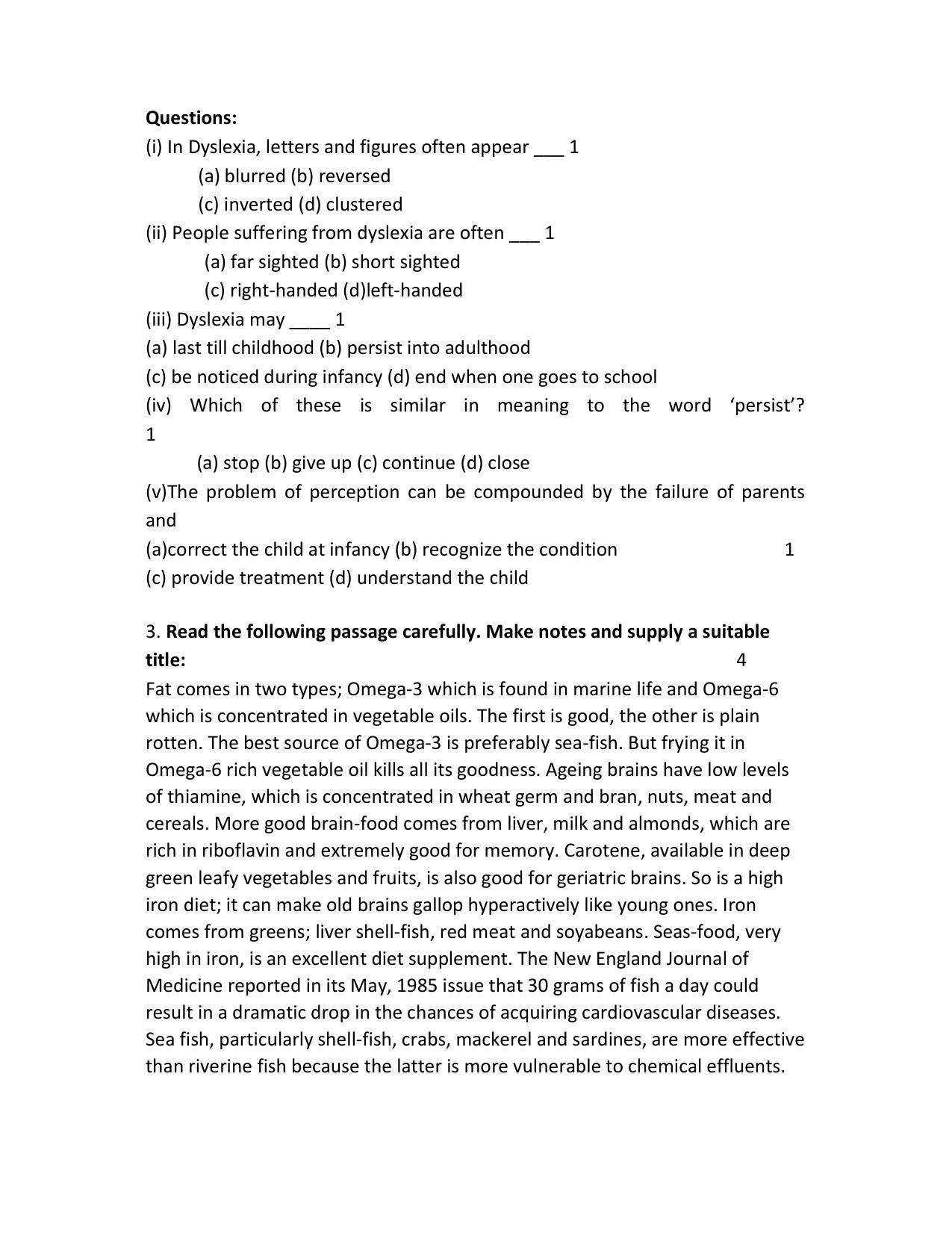 MP Board Class 10 English Sample Paper 2023 - Page 3