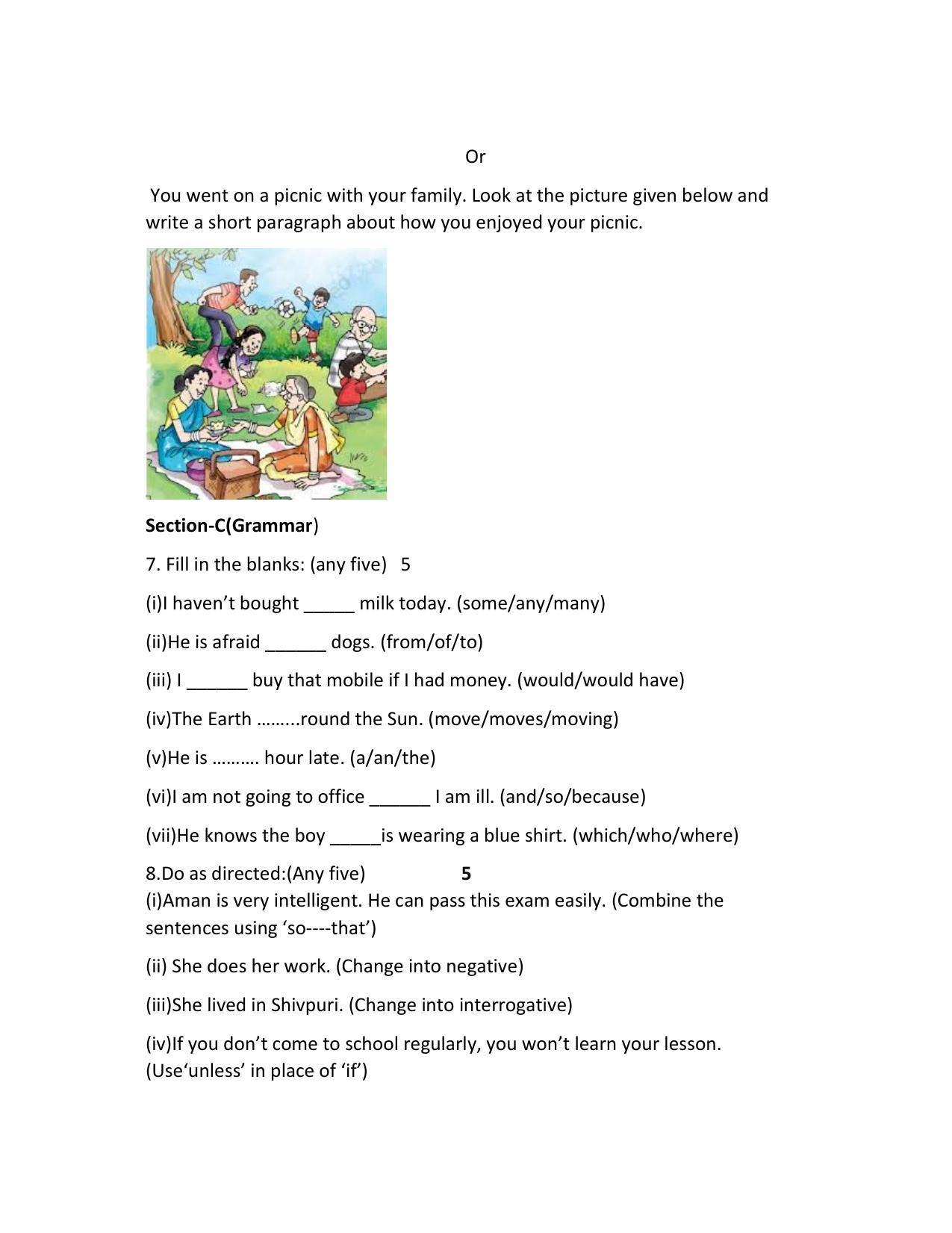 MP Board Class 10 English Sample Paper 2023 - Page 5