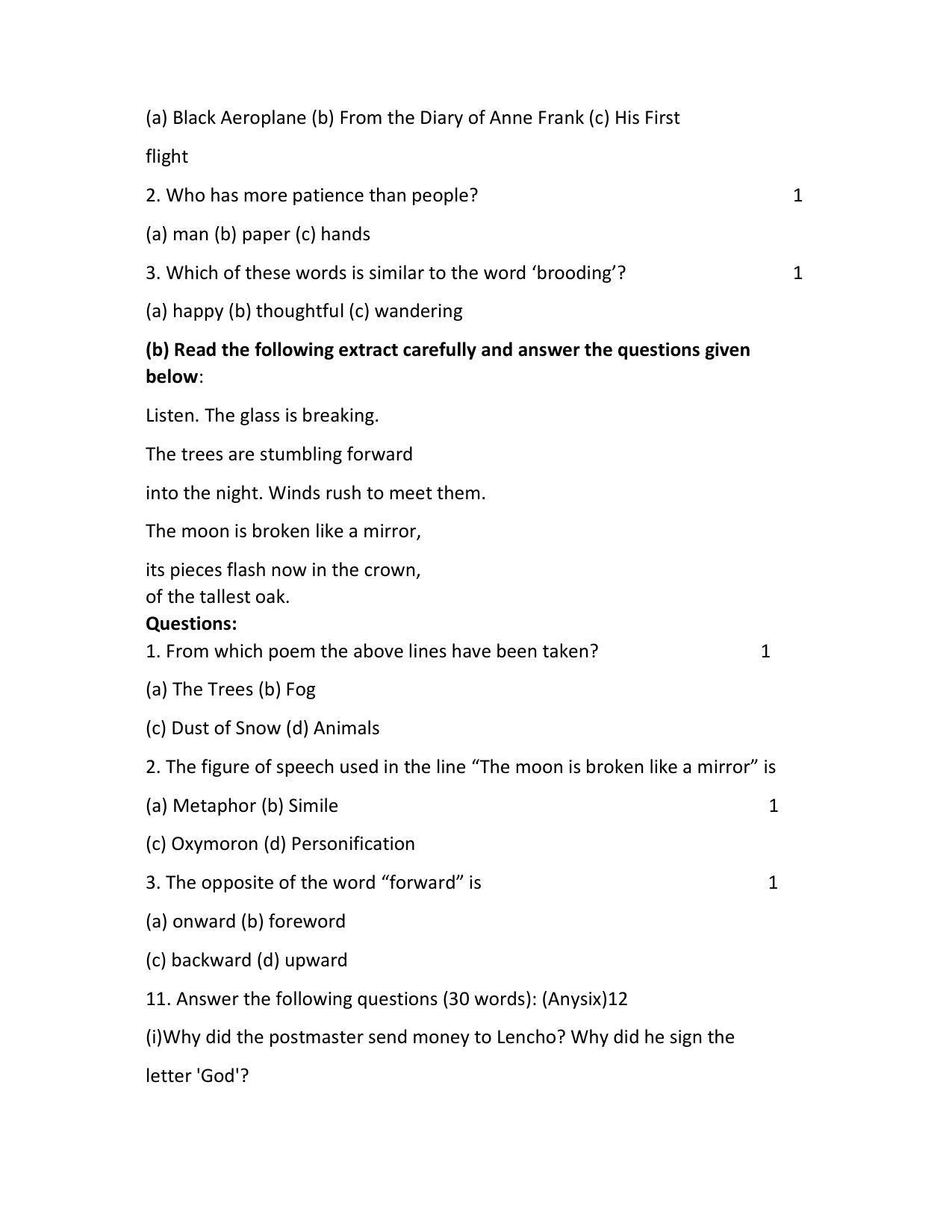 MP Board Class 10 English Sample Paper 2023 - Page 7