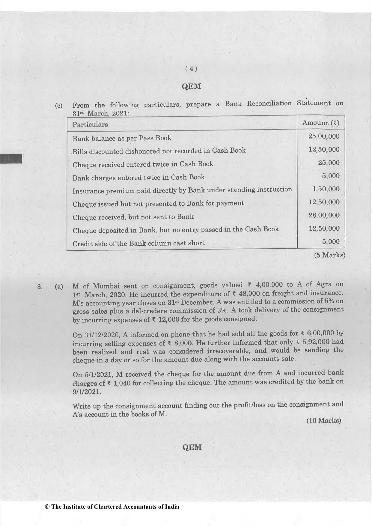CA Foundation May 2022 Question Paper - Paper 1 (Principles and Practice of Accounting) - Page 4