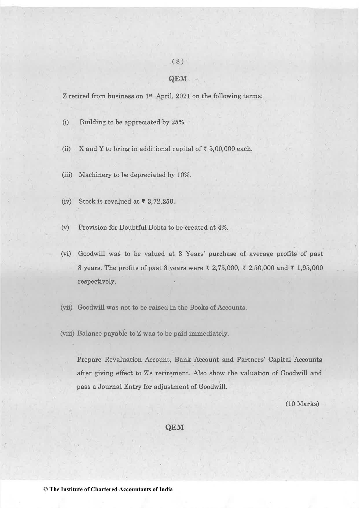 CA Foundation May 2022 Question Paper - Paper 1 (Principles and Practice of Accounting) - Page 8