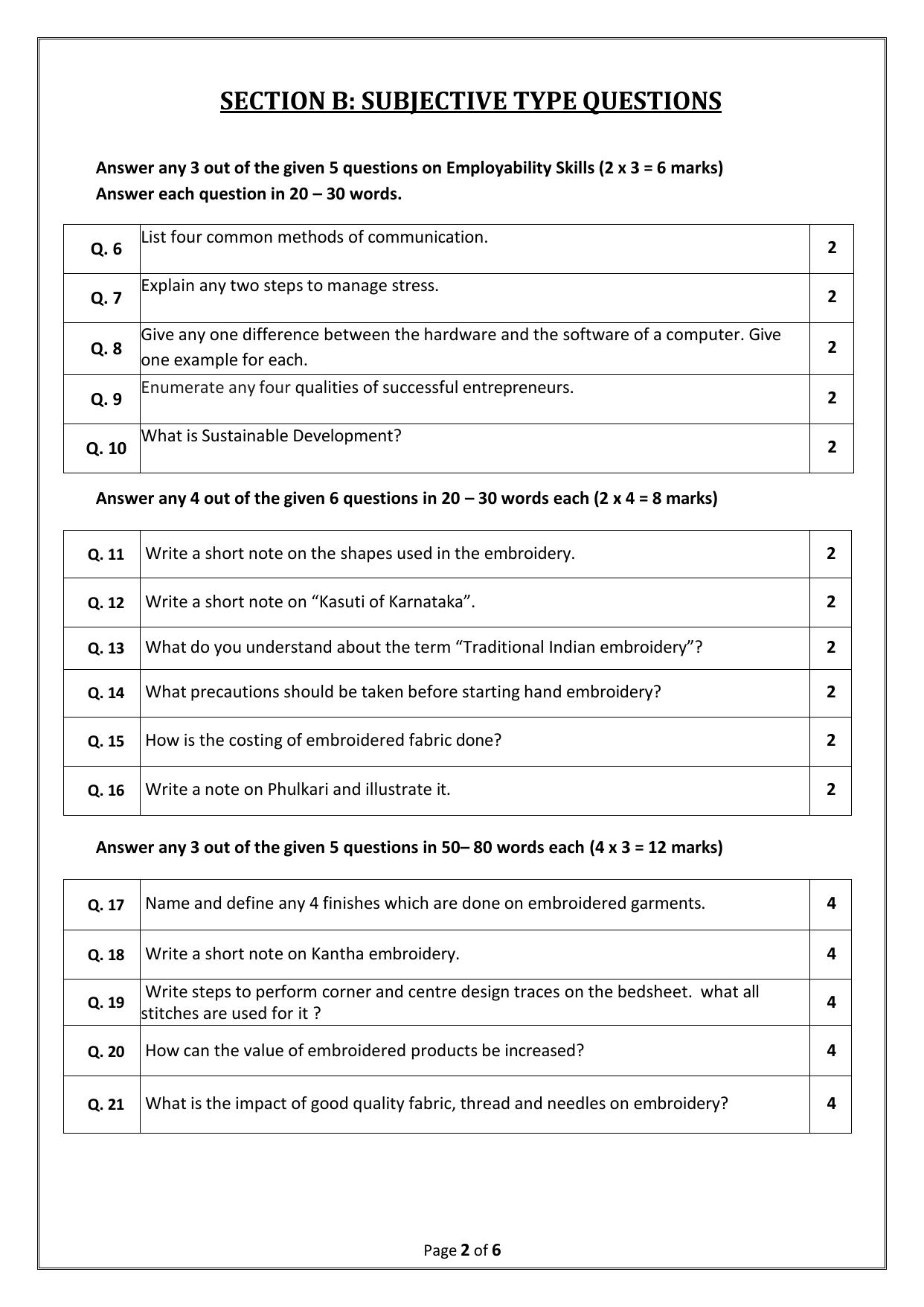 CBSE Class 10 Apparel Sample Paper 2025 - Page 6