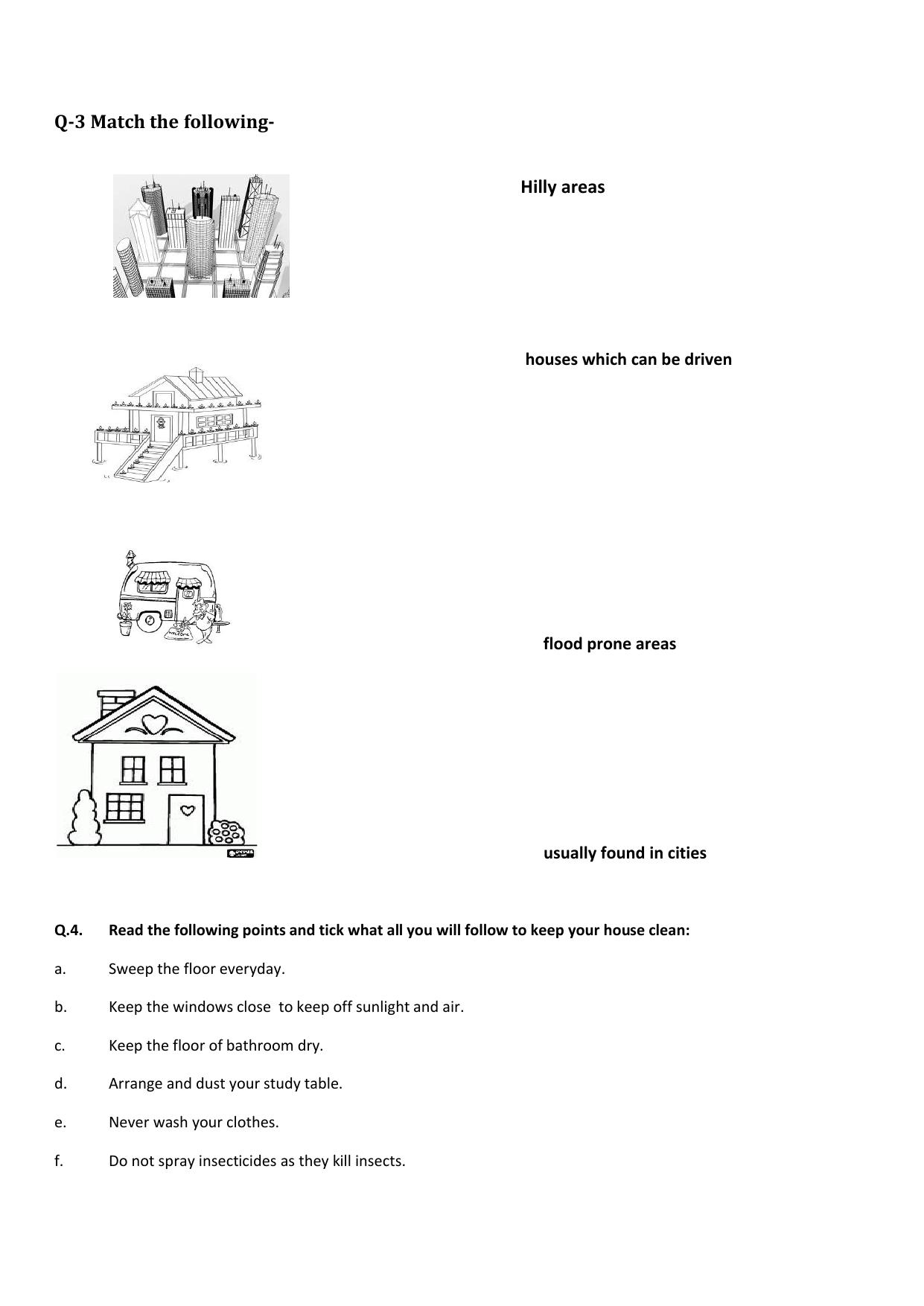 Worksheet for Class 3 EVS Assignment 4 - Page 2