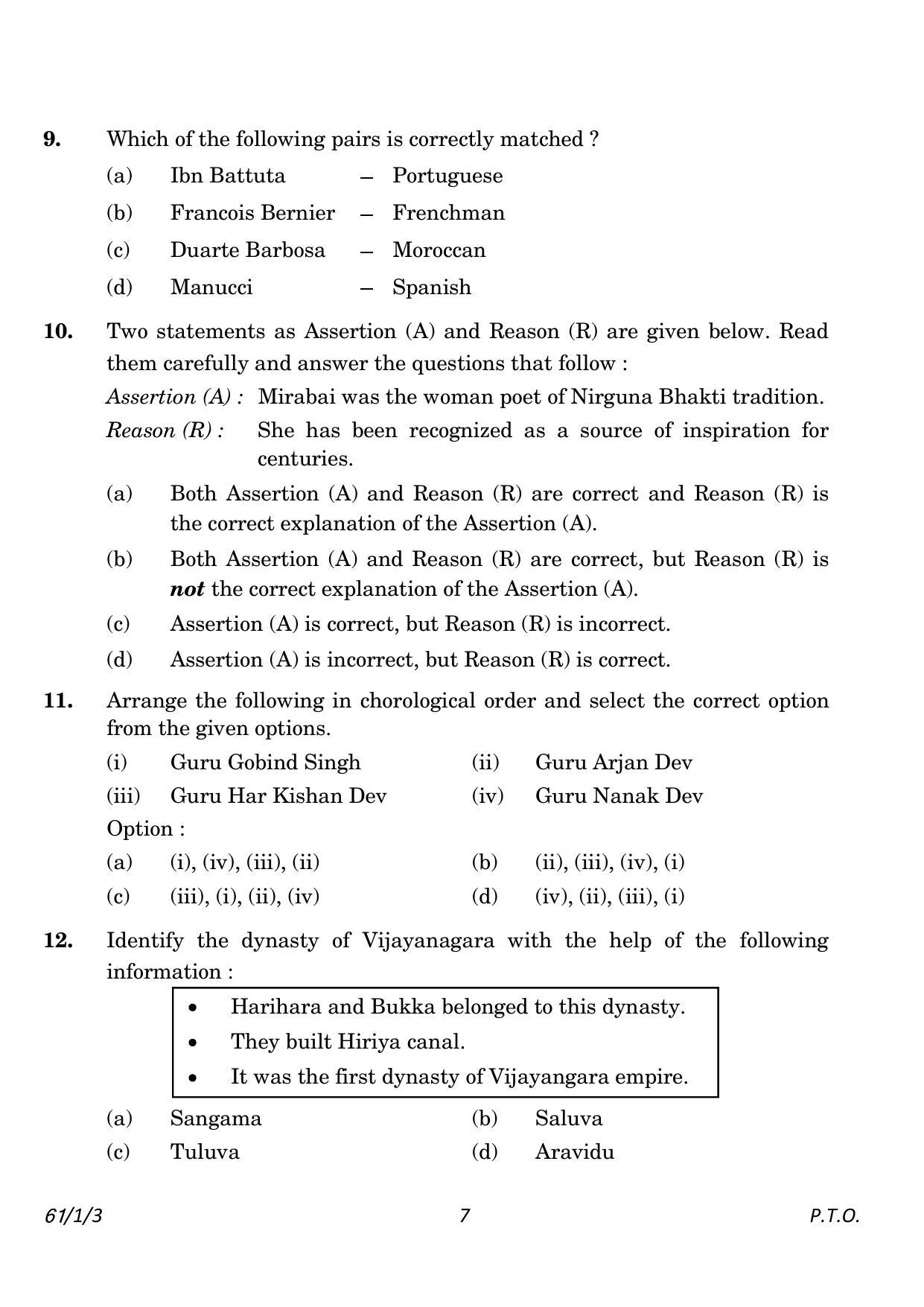 CBSE Class 12 61-1-3 History 2023 Question Paper - Page 7