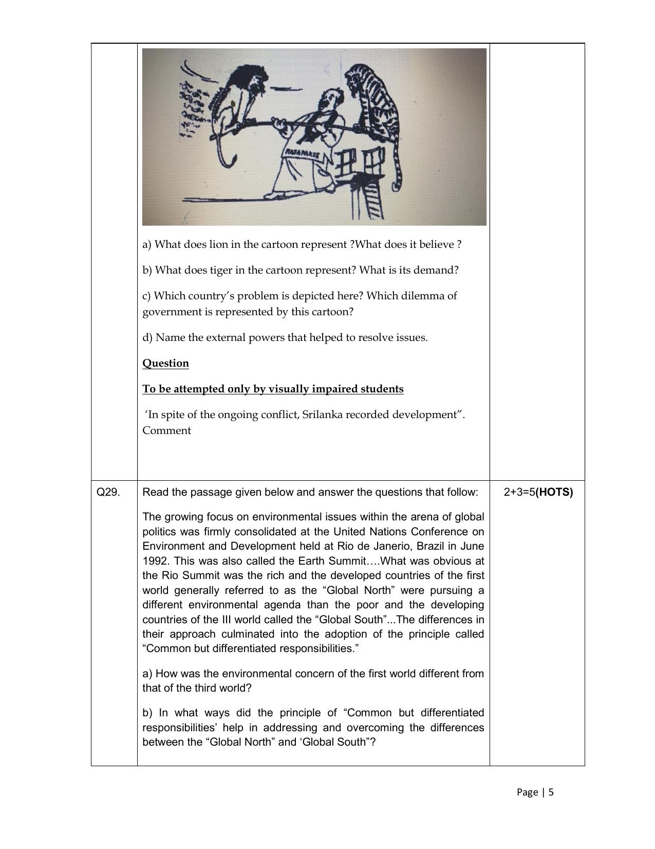 CBSE Class 12 Pol. Science -Sample Paper 2019-20 - Page 5