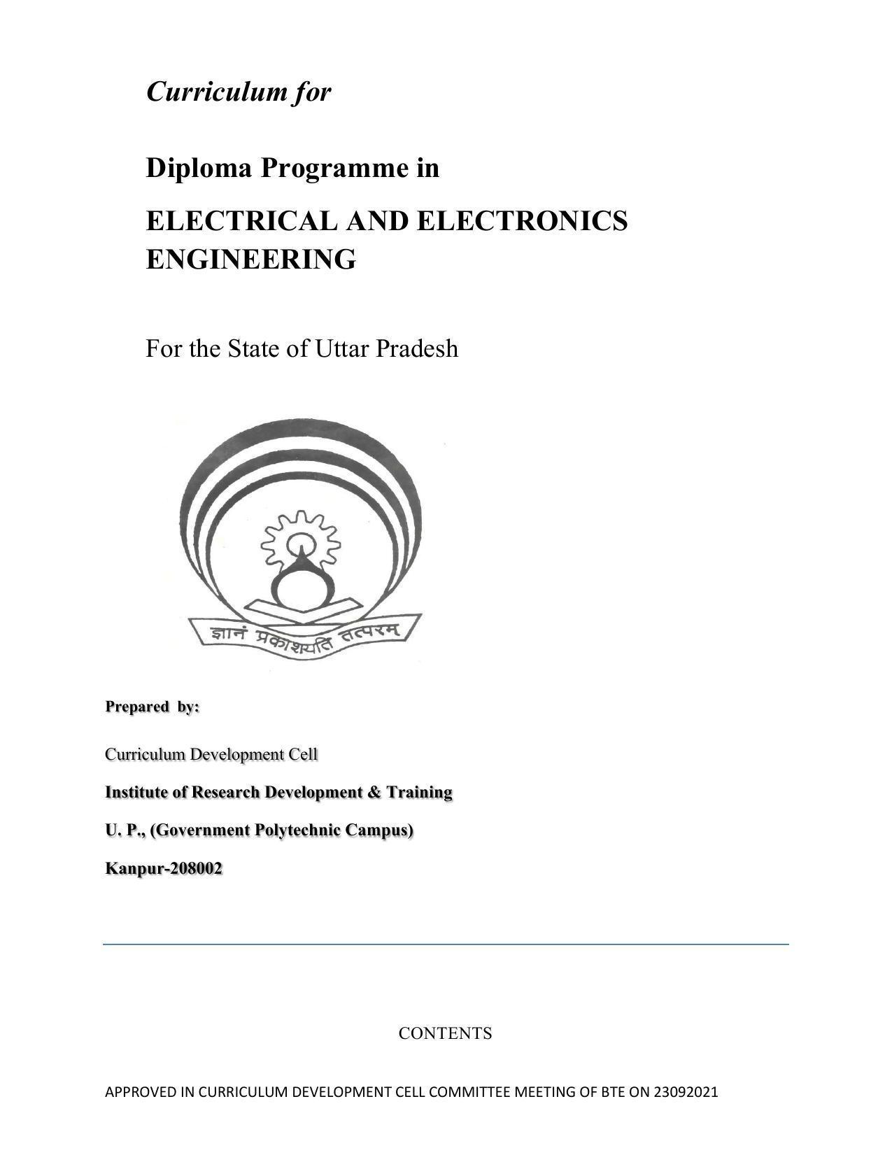 SYLLABUS FOR SEMESTER SYSTEM EFFECTIVE FROM (2021-2022) - ELECTRICAL AND ELECTRONICS ENGINEERING - Page 1