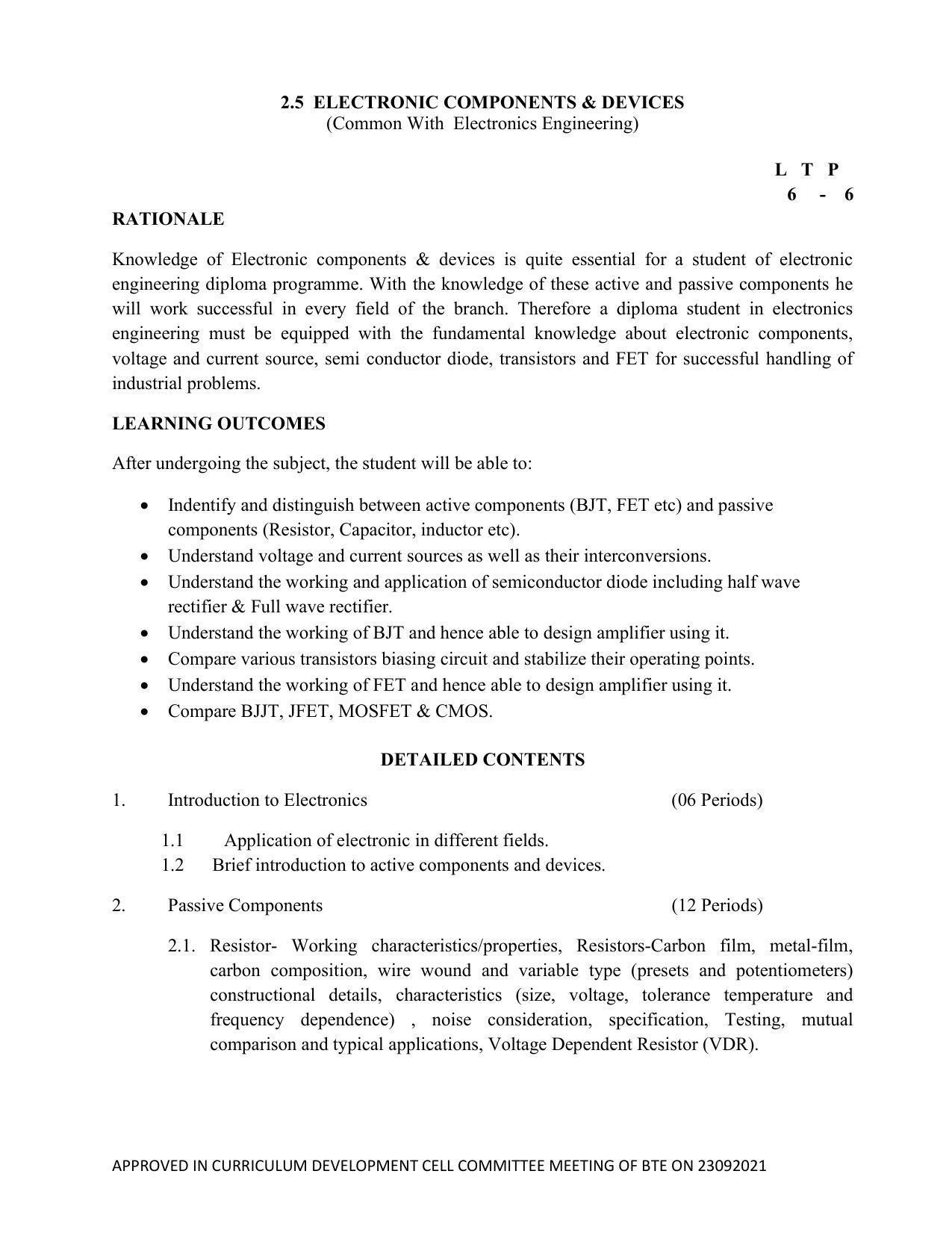 SYLLABUS FOR SEMESTER SYSTEM EFFECTIVE FROM (2021-2022) - ELECTRICAL AND ELECTRONICS ENGINEERING - Page 71