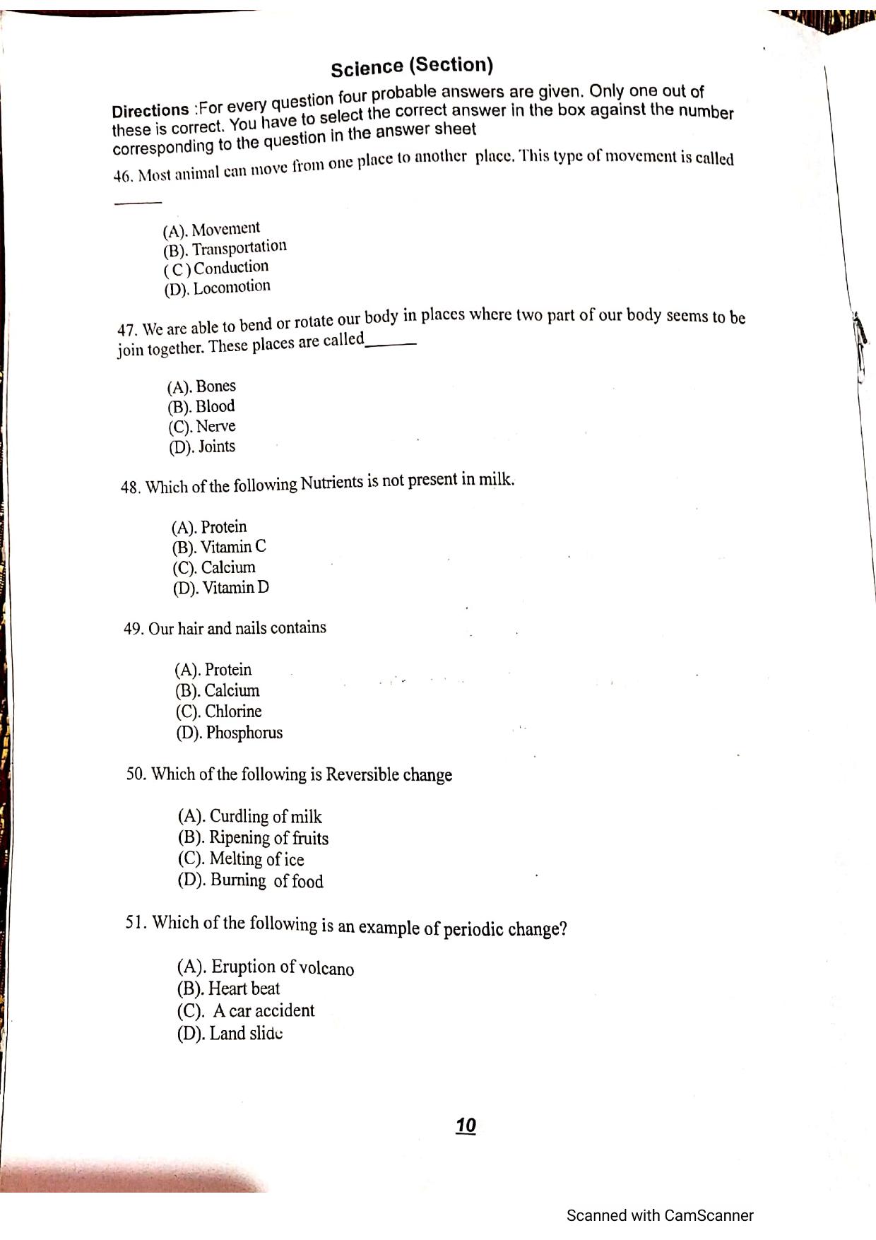 JKSSEE 2018 Class 6 Question Paper - Page 9