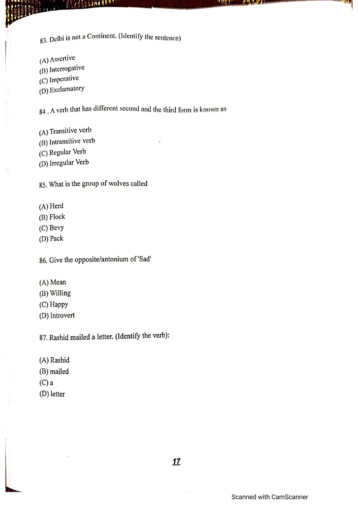 JKSSEE 2018 Class 6 Question Paper - Page 16
