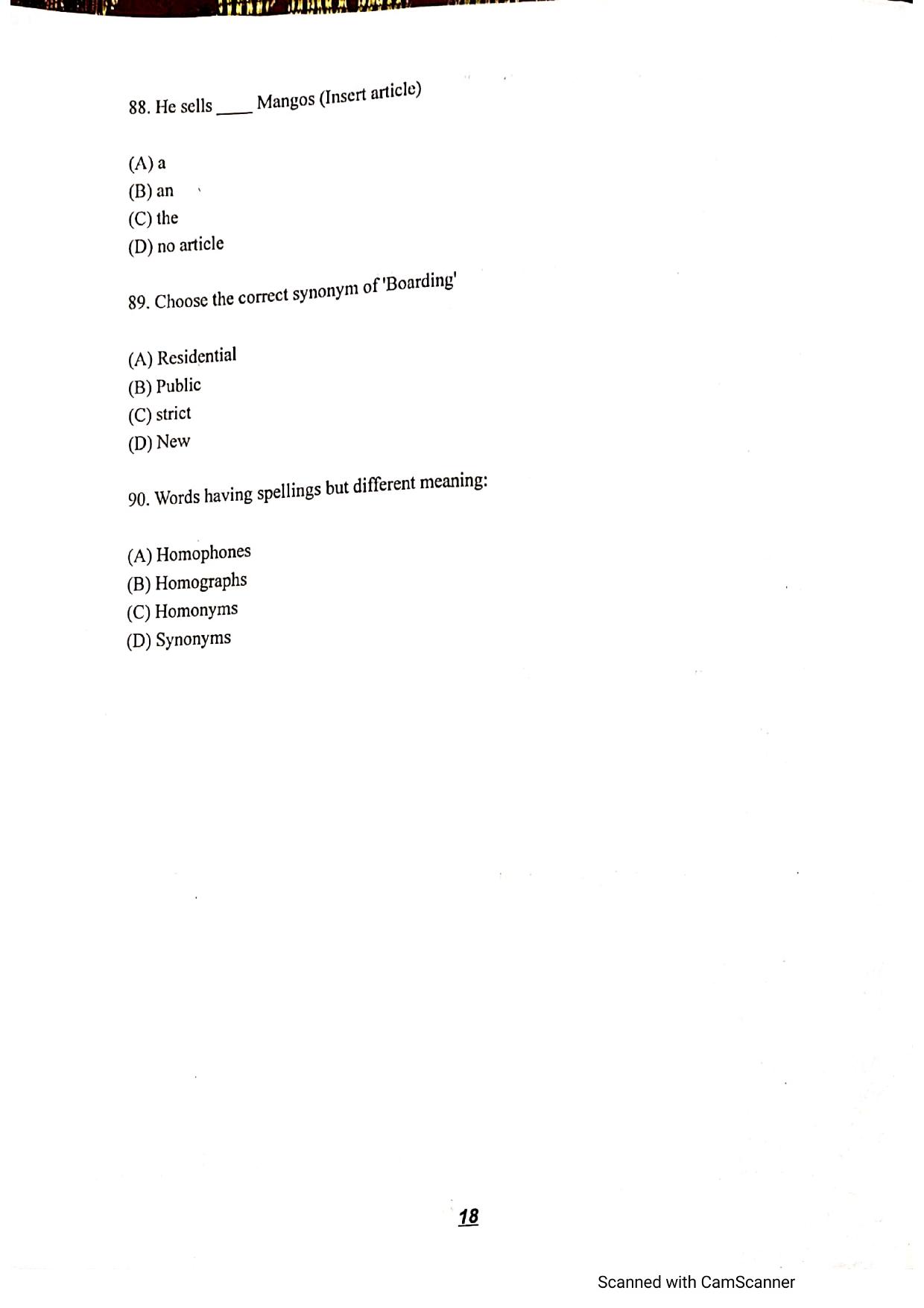 JKSSEE 2018 Class 6 Question Paper - Page 17