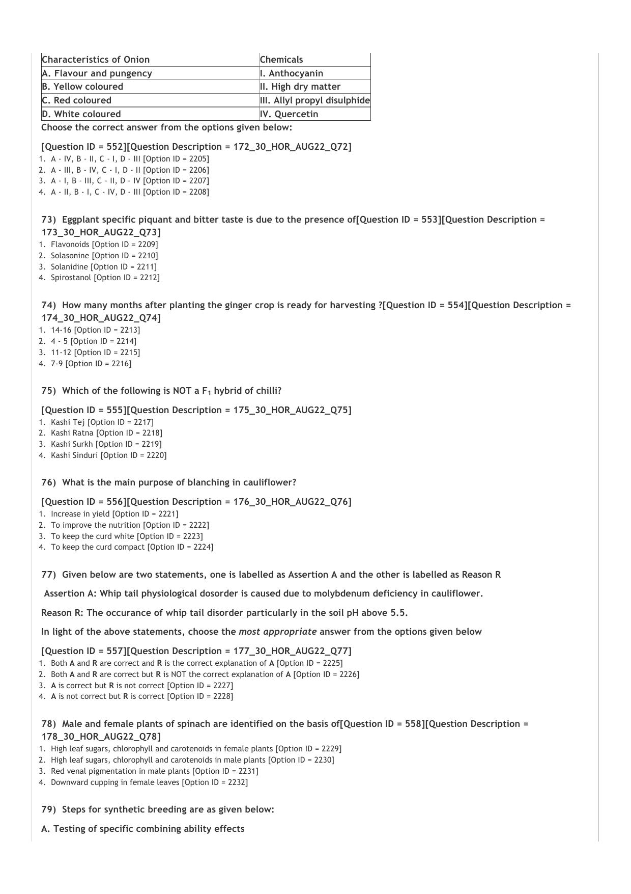 ICAR AIEEA PG 2022 HORTICULTURE Question Paper - Page 13