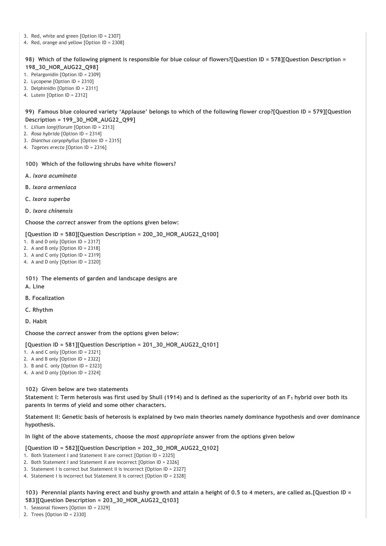 ICAR AIEEA PG 2022 HORTICULTURE Question Paper - Page 17