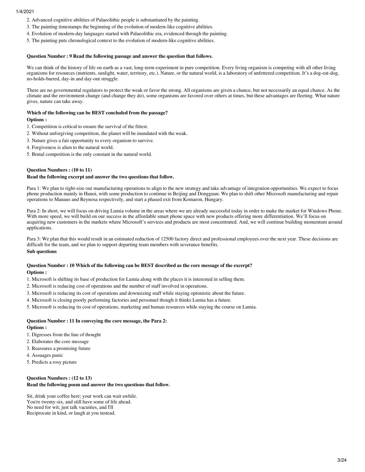 XAT 2021 Question Paper - Page 3
