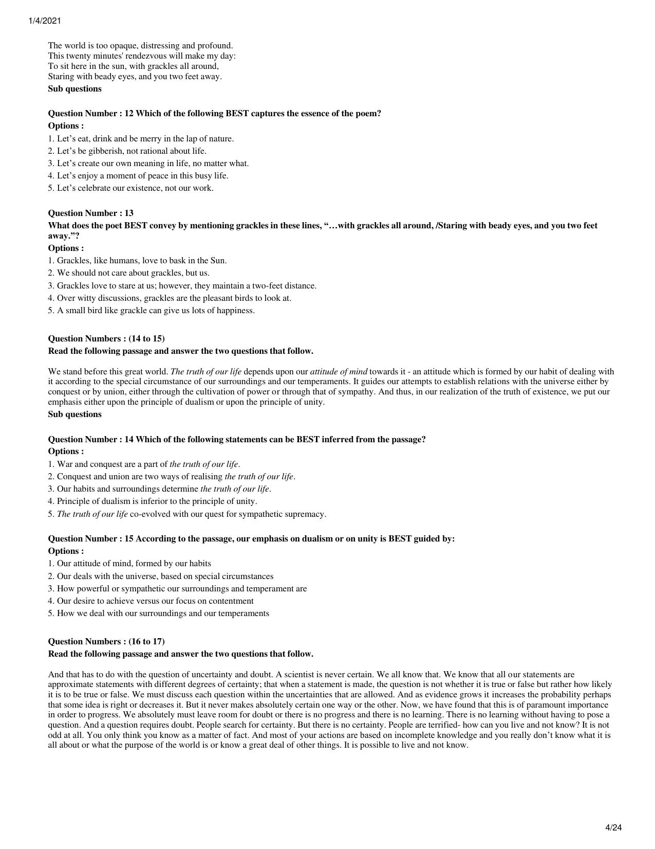 XAT 2021 Question Paper - Page 4