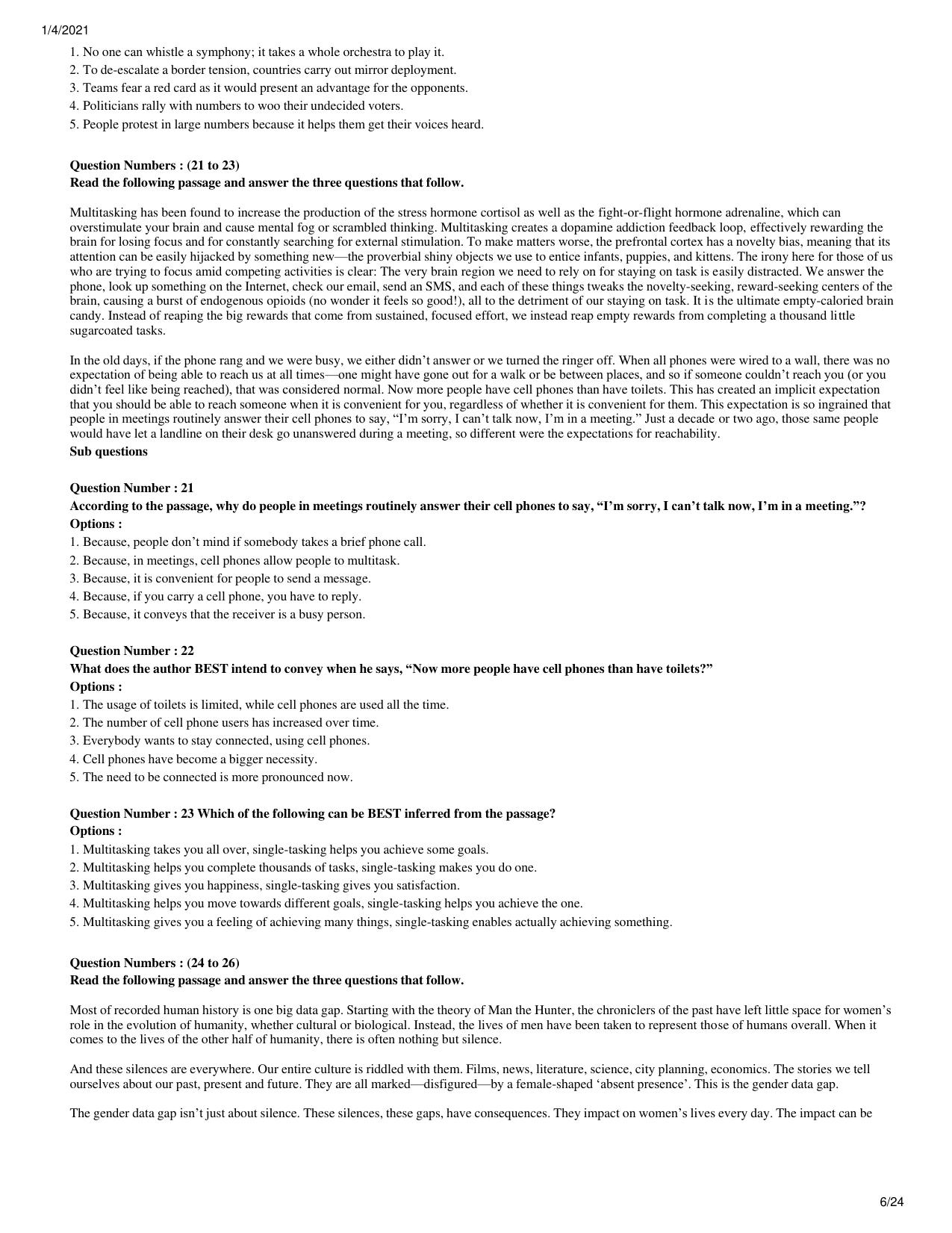 XAT 2021 Question Paper - Page 6