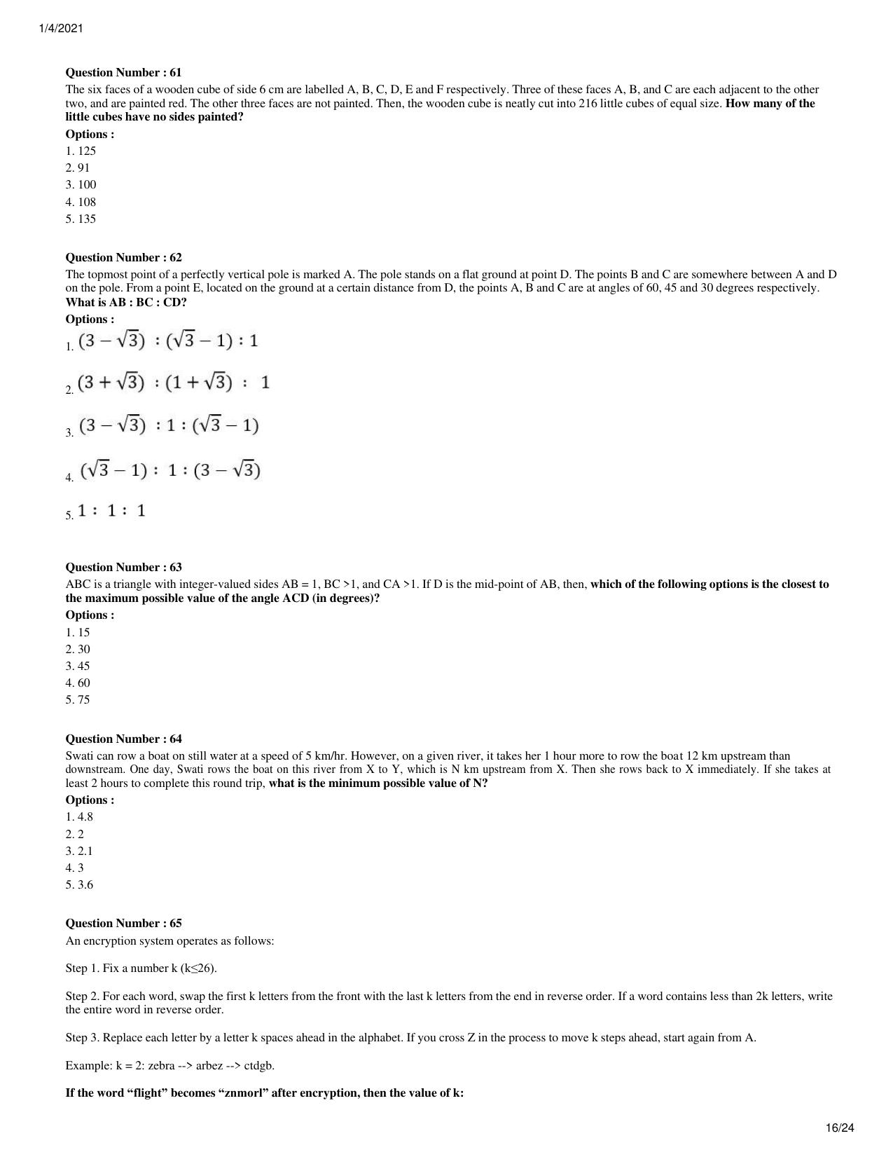 XAT 2021 Question Paper - Page 16