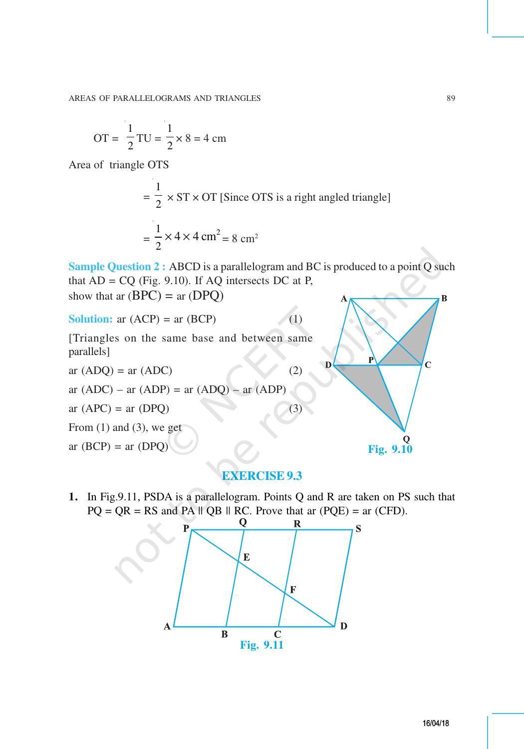 NCERT Exemplar Book for Class 9 Maths: Chapter 9 Areas of Parallelograms and Triangles - Page 6