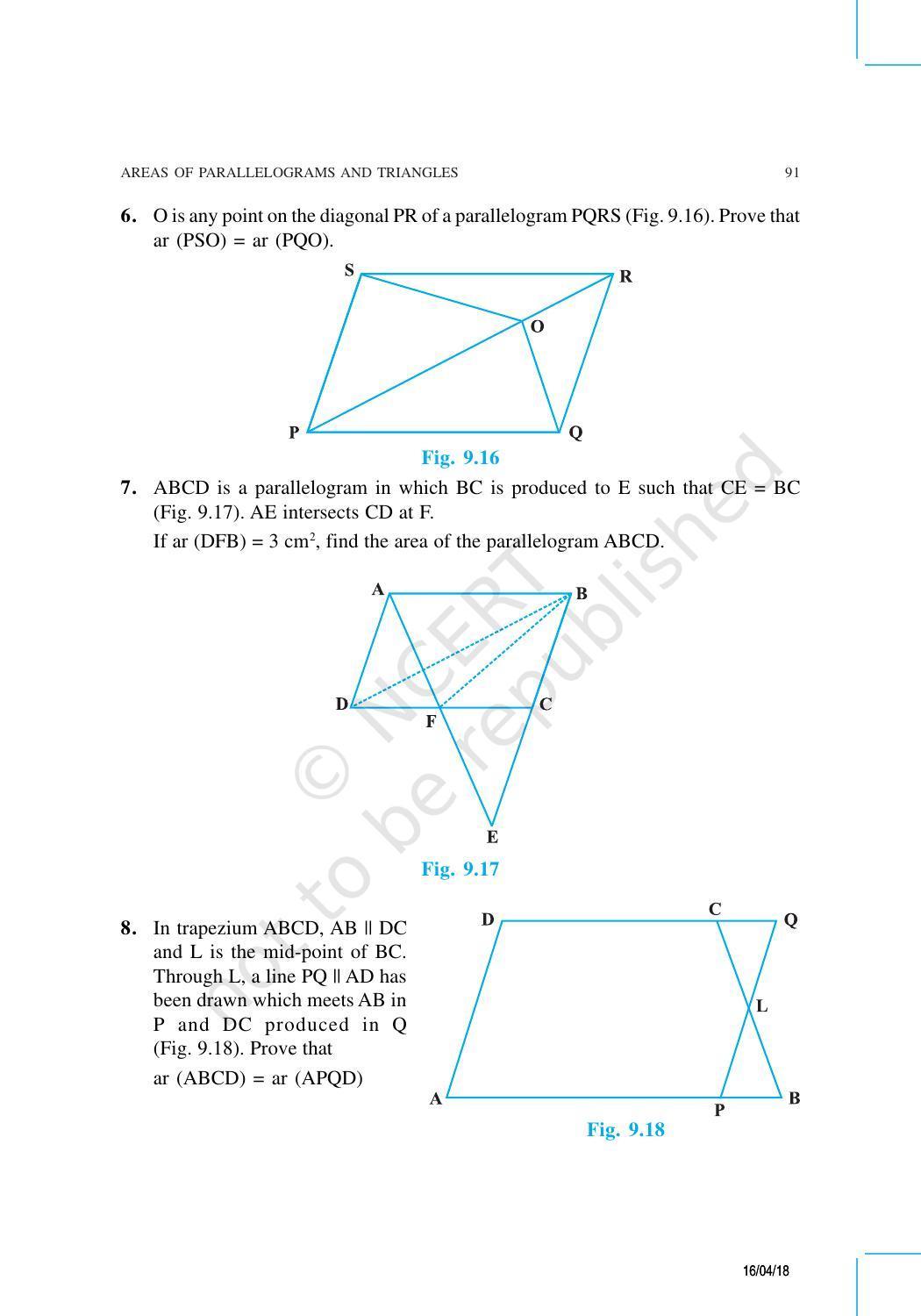 NCERT Exemplar Book for Class 9 Maths: Chapter 9 Areas of Parallelograms and Triangles - Page 8