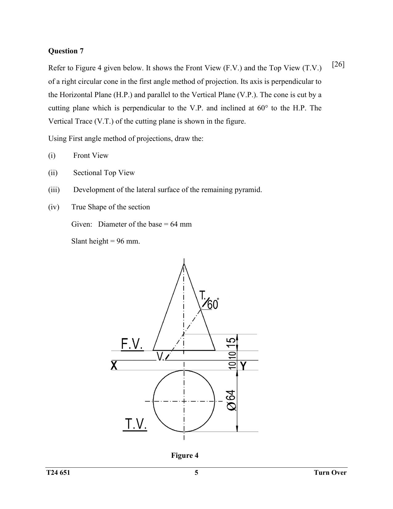 ICSE Class 10 Technical Drawing Applications 2024 Question Paper - Page 5