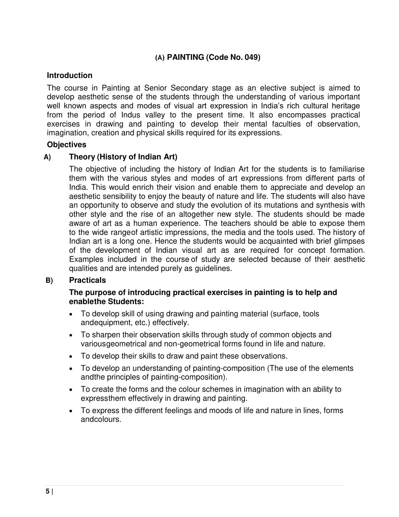 CBSE Class 11 & 12 Fine Arts Syllabus - Page 5