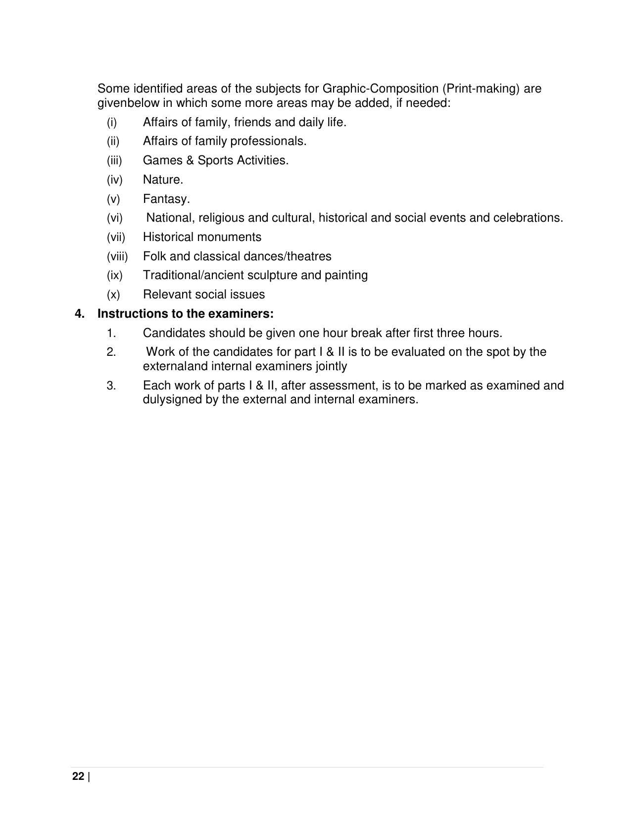 CBSE Class 11 & 12 Fine Arts Syllabus - Page 22