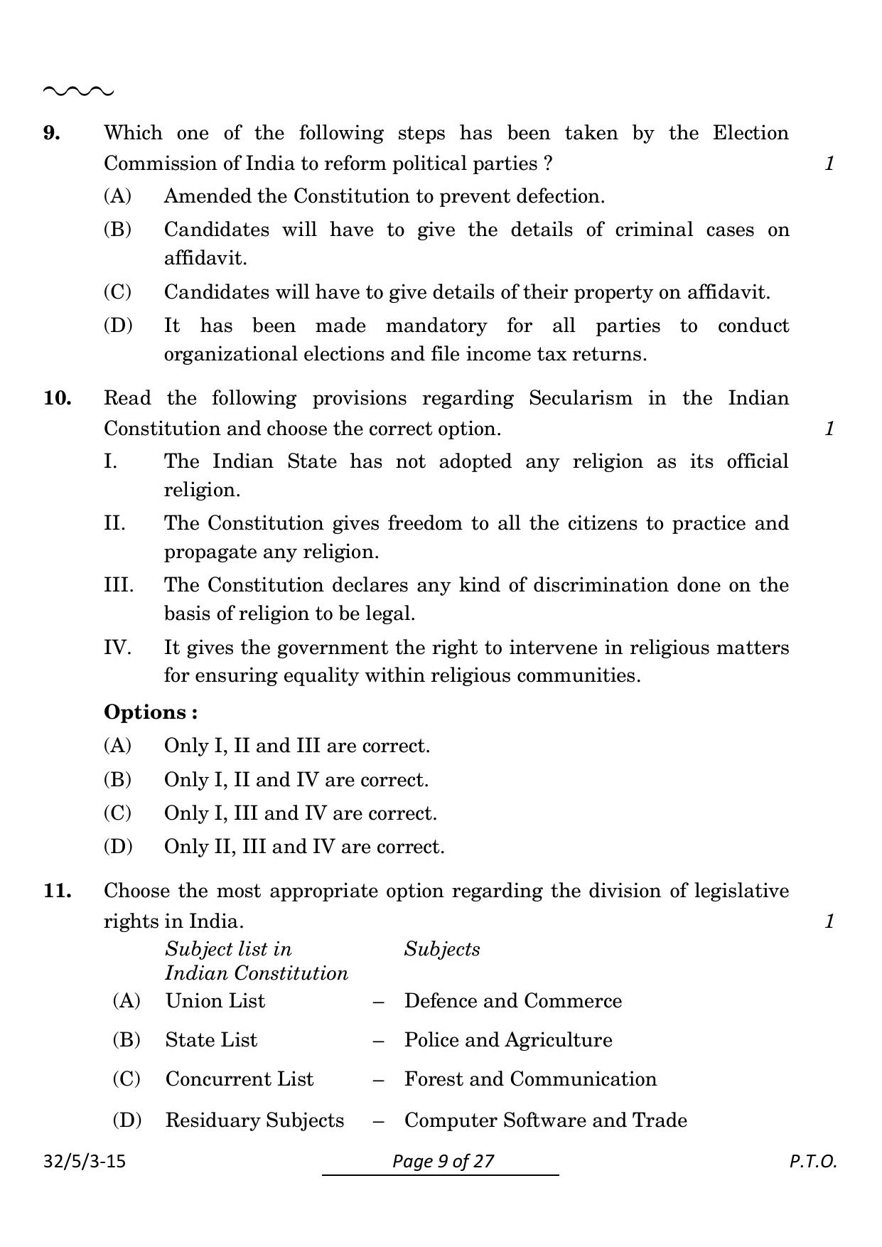 CBSE Class 10 32-5-3 Social Science 2024 Question Paper - Page 9