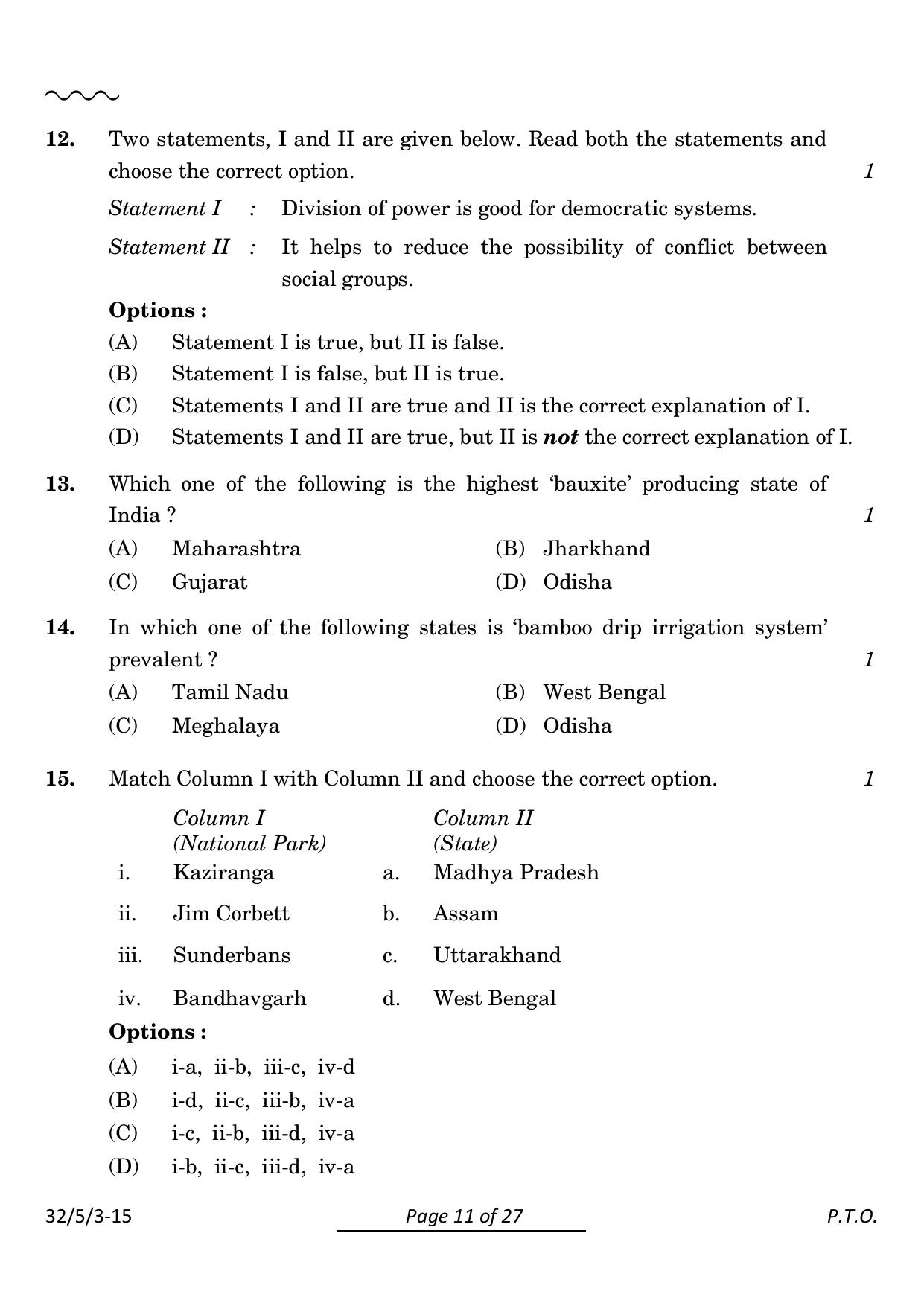 CBSE Class 10 32-5-3 Social Science 2024 Question Paper - Page 11