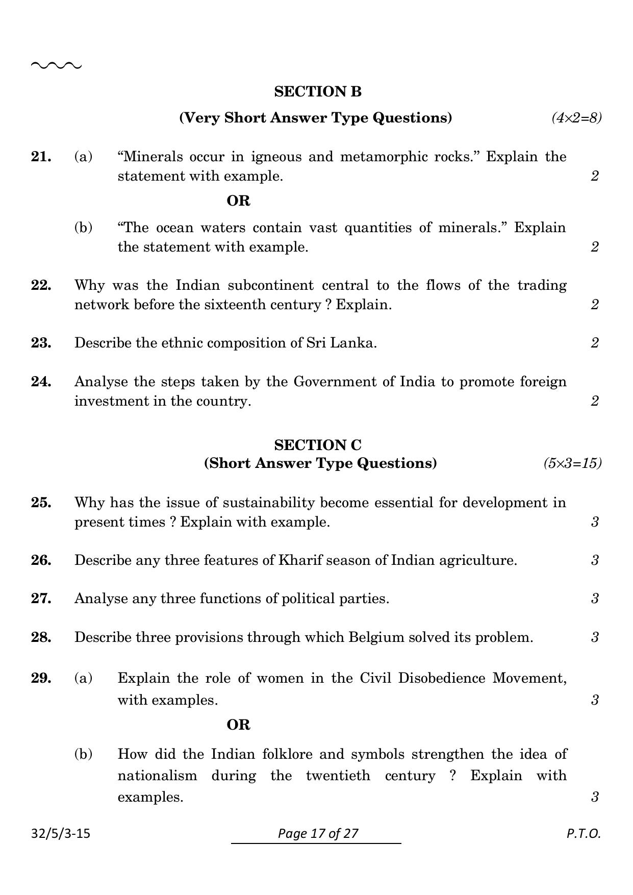CBSE Class 10 32-5-3 Social Science 2024 Question Paper - Page 17