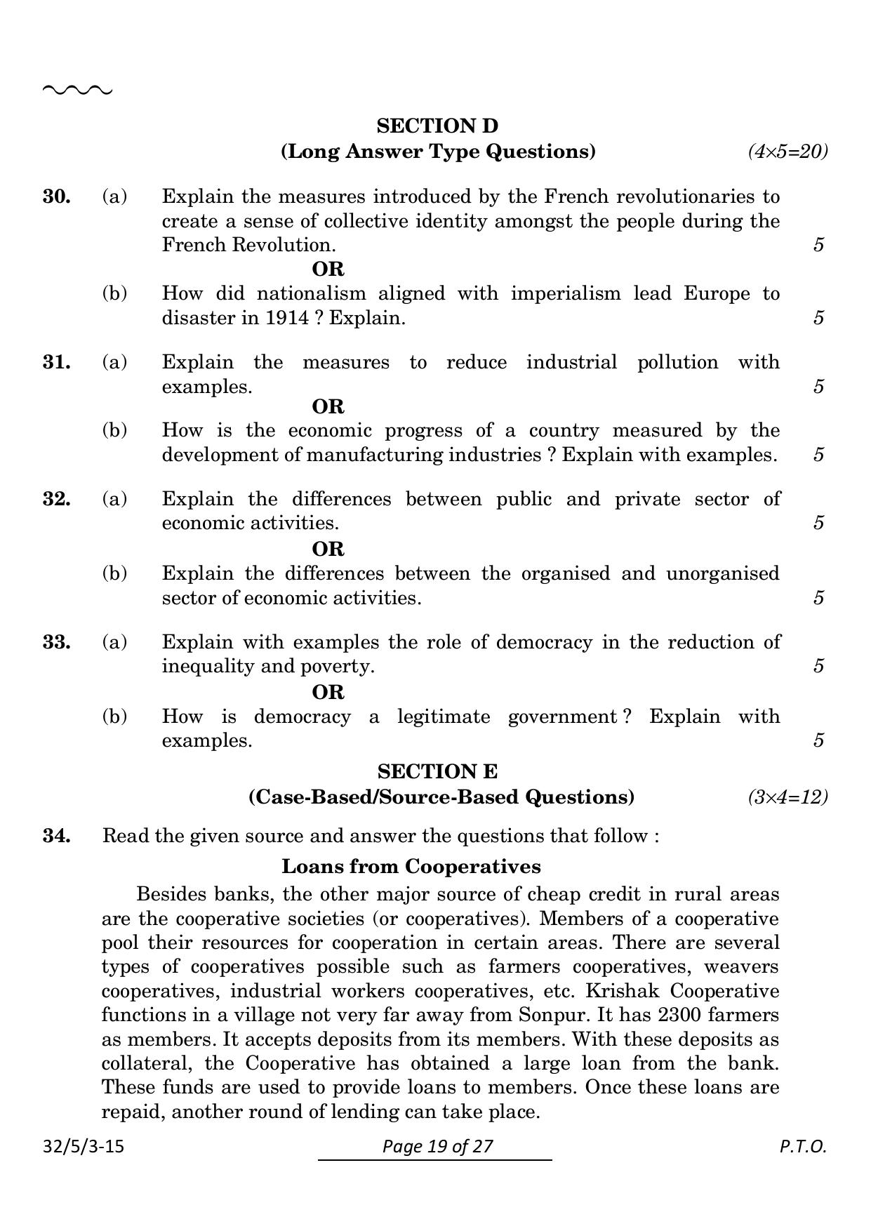 CBSE Class 10 32-5-3 Social Science 2024 Question Paper - Page 19
