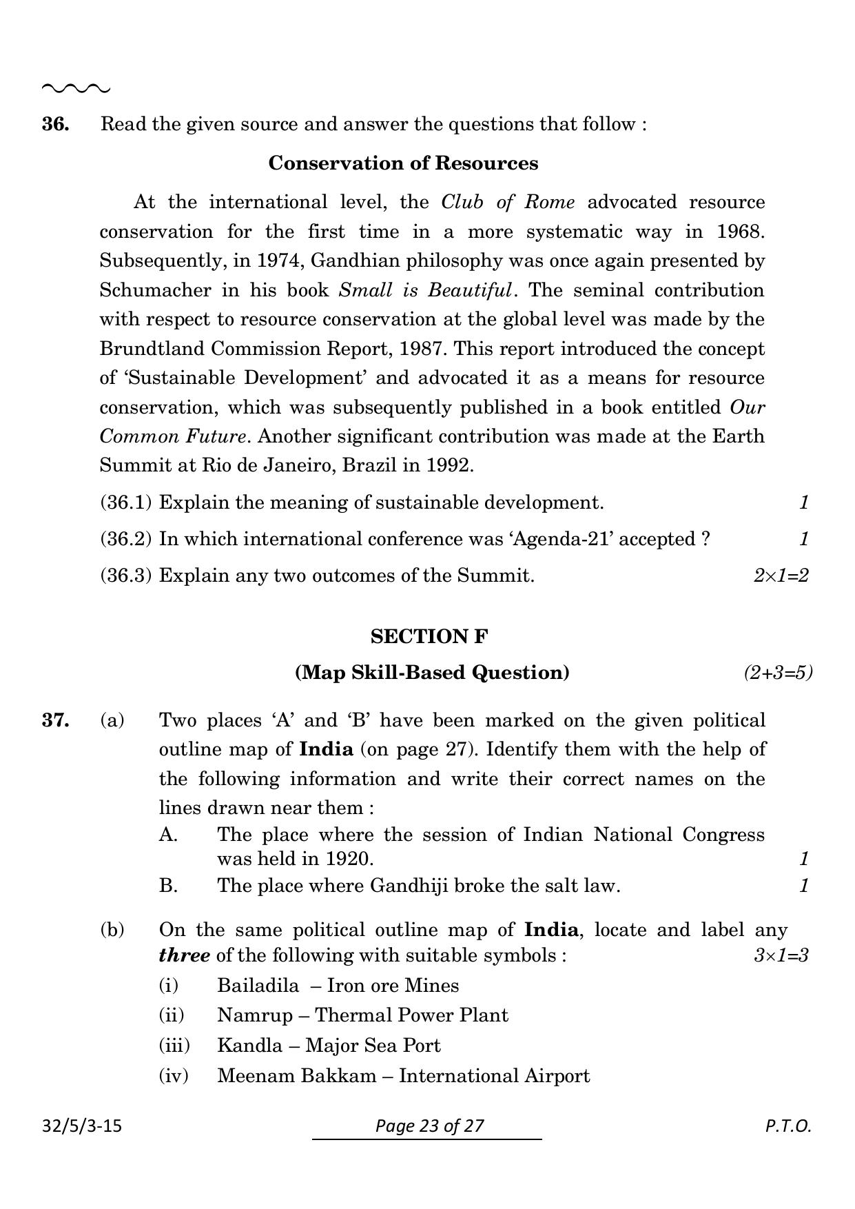 CBSE Class 10 32-5-3 Social Science 2024 Question Paper - Page 23