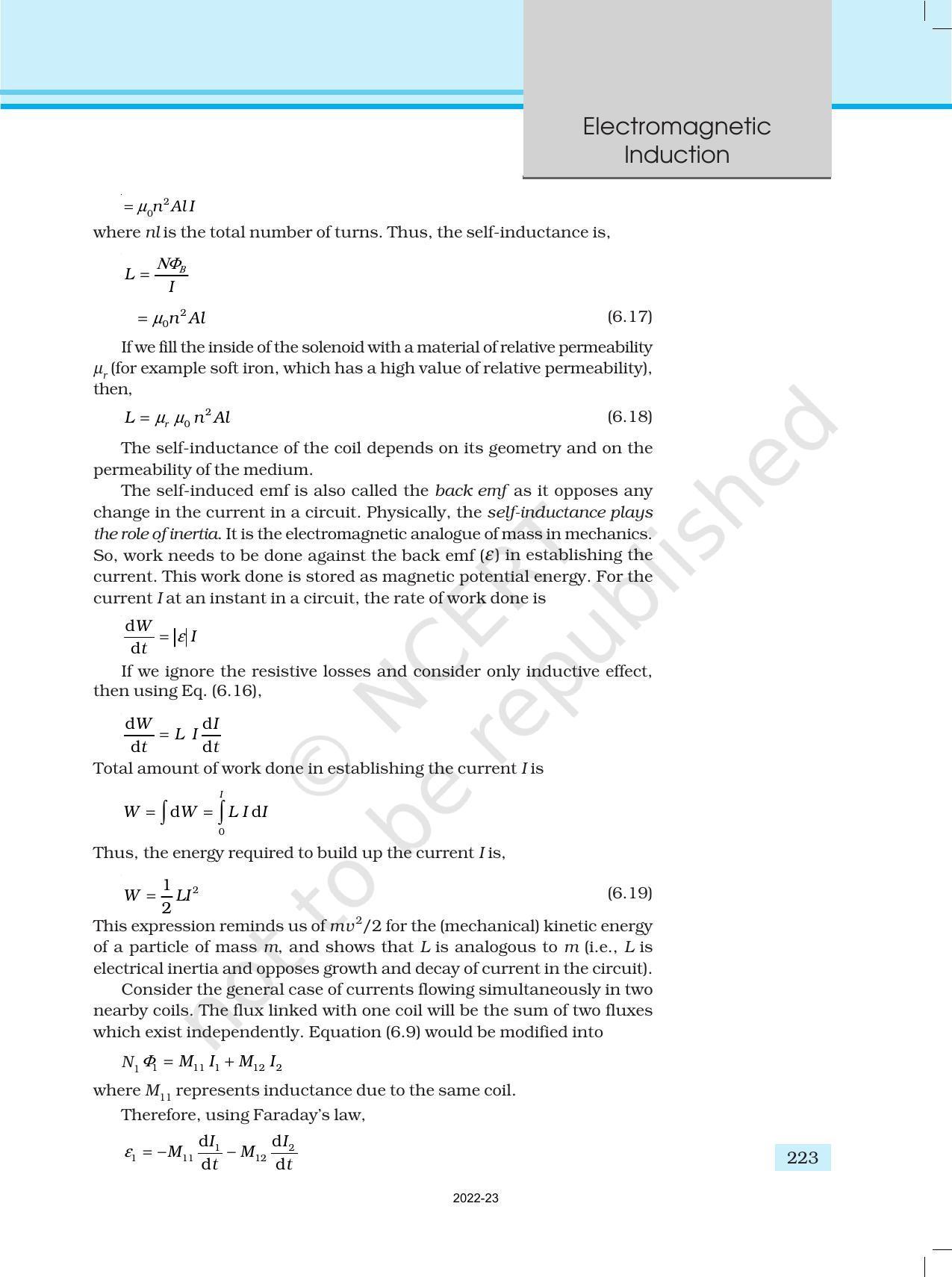 NCERT Book for Class 12 Physics Chapter 6 Electromagnetic Induction - Page 20