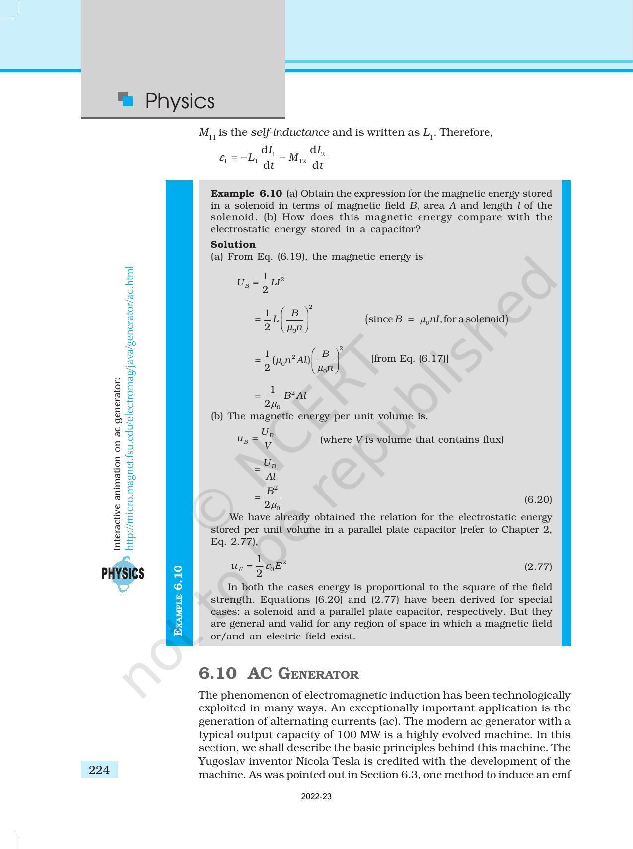 NCERT Book for Class 12 Physics Chapter 6 Electromagnetic Induction - Page 21