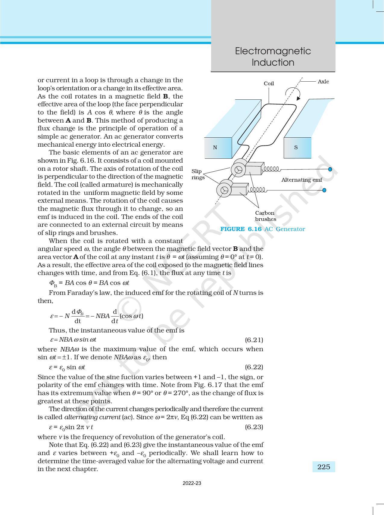 NCERT Book for Class 12 Physics Chapter 6 Electromagnetic Induction - Page 22