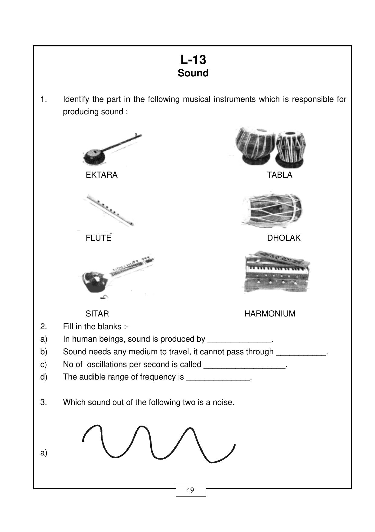 CBSE Worksheets for Class 8 Science Sound Part B Assignment - Page 1
