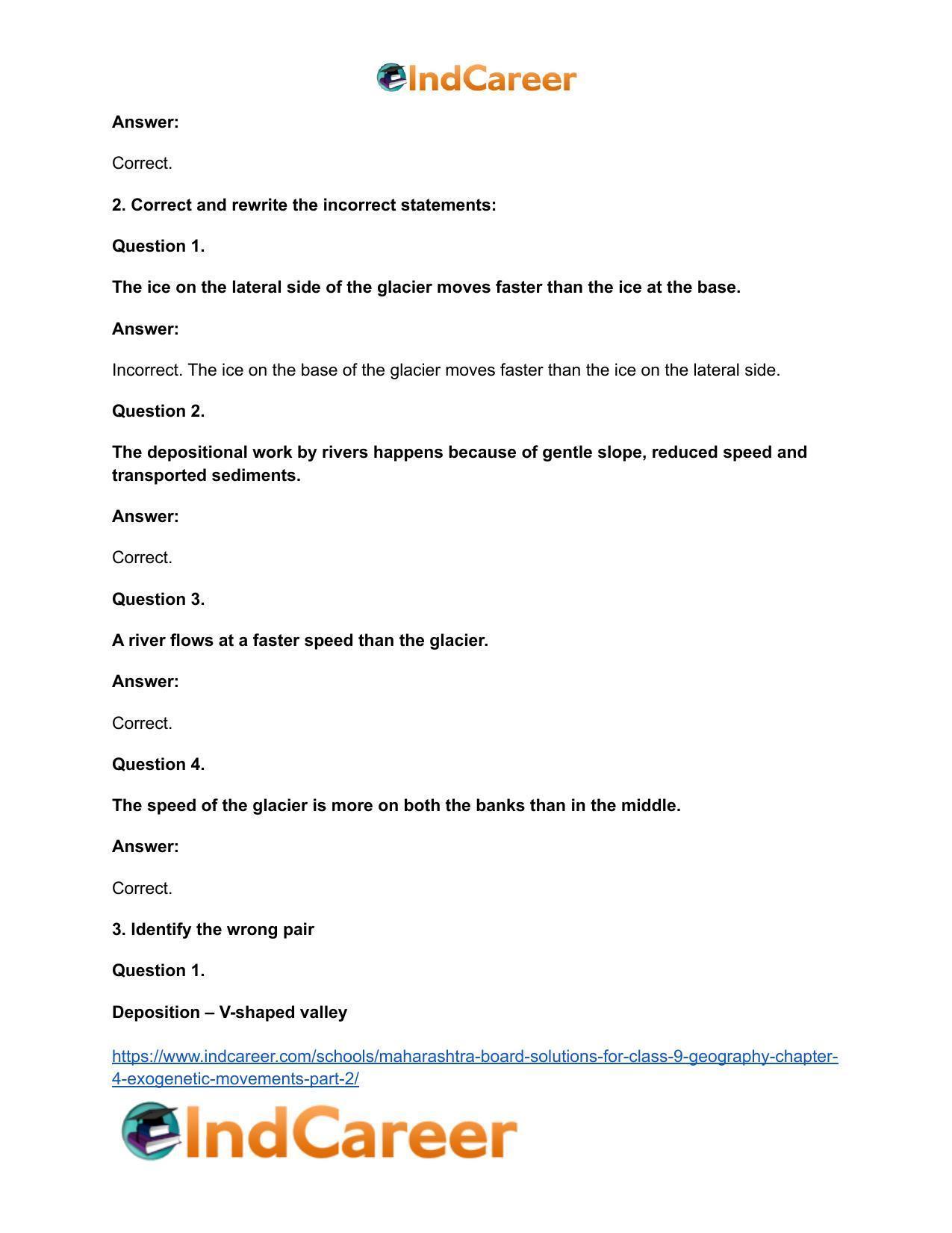 Maharashtra Board Solutions for Class 9- Geography: Chapter 4- Exogenetic Movements Part 2 - Page 3