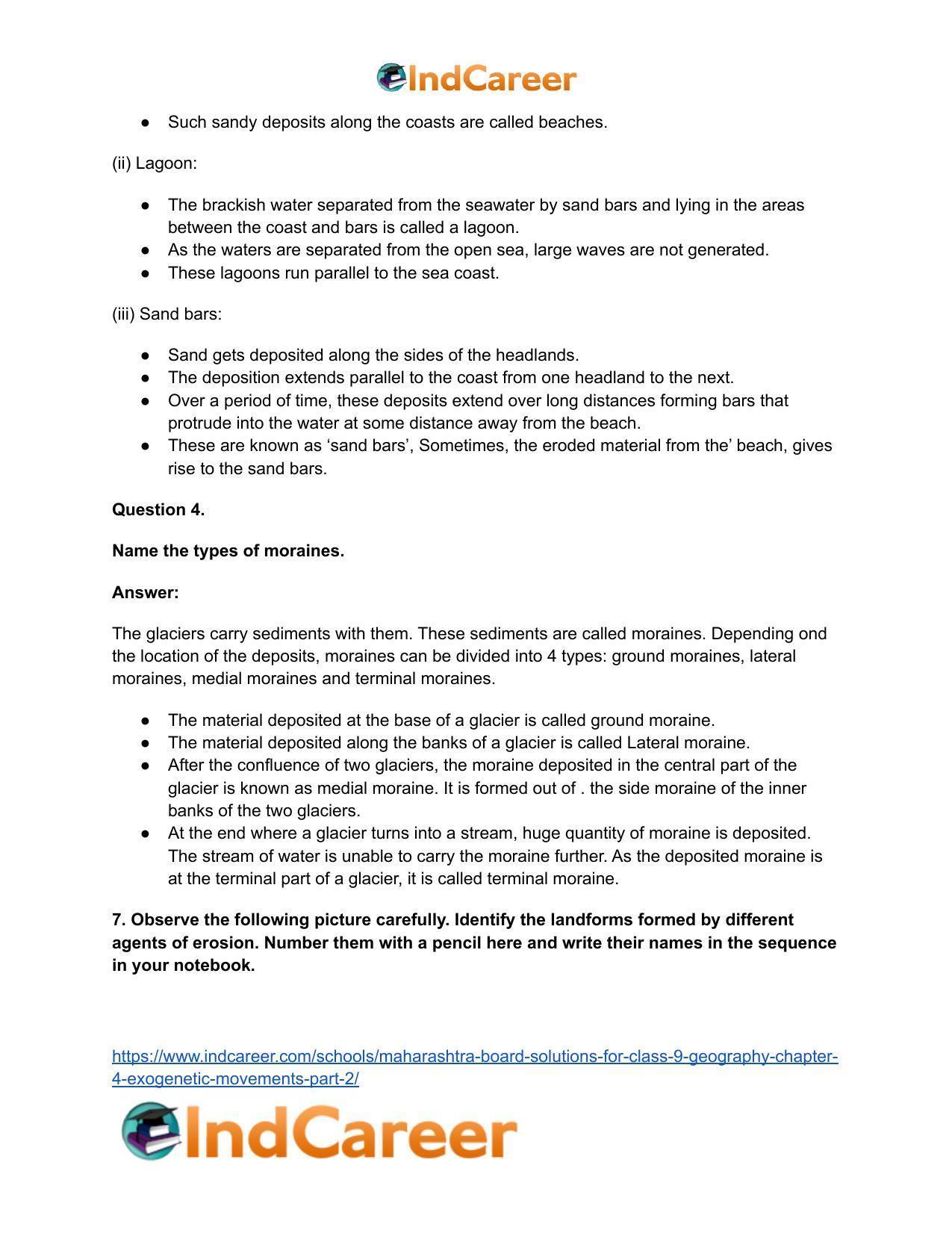 Maharashtra Board Solutions for Class 9- Geography: Chapter 4- Exogenetic Movements Part 2 - Page 7