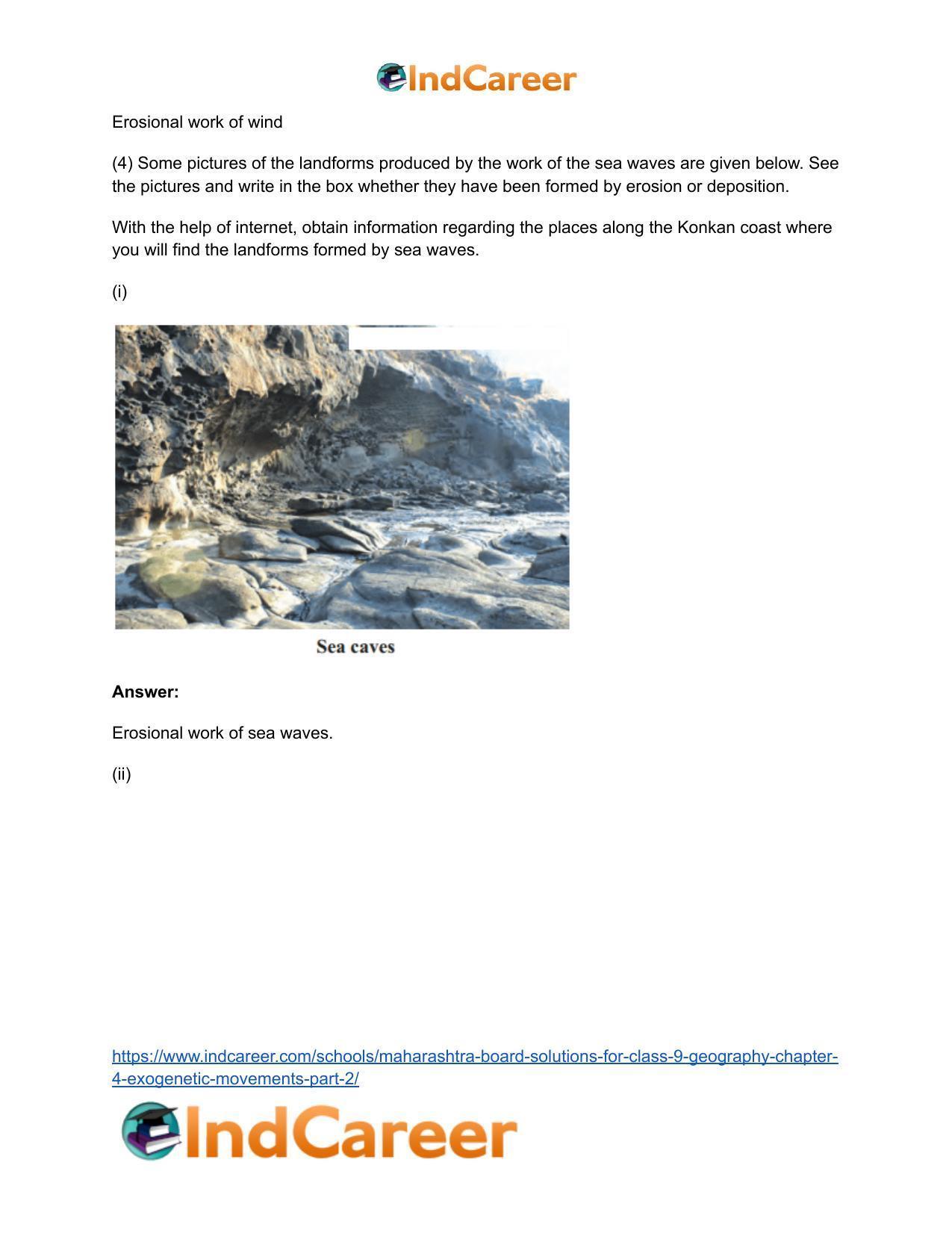 Maharashtra Board Solutions for Class 9- Geography: Chapter 4- Exogenetic Movements Part 2 - Page 20