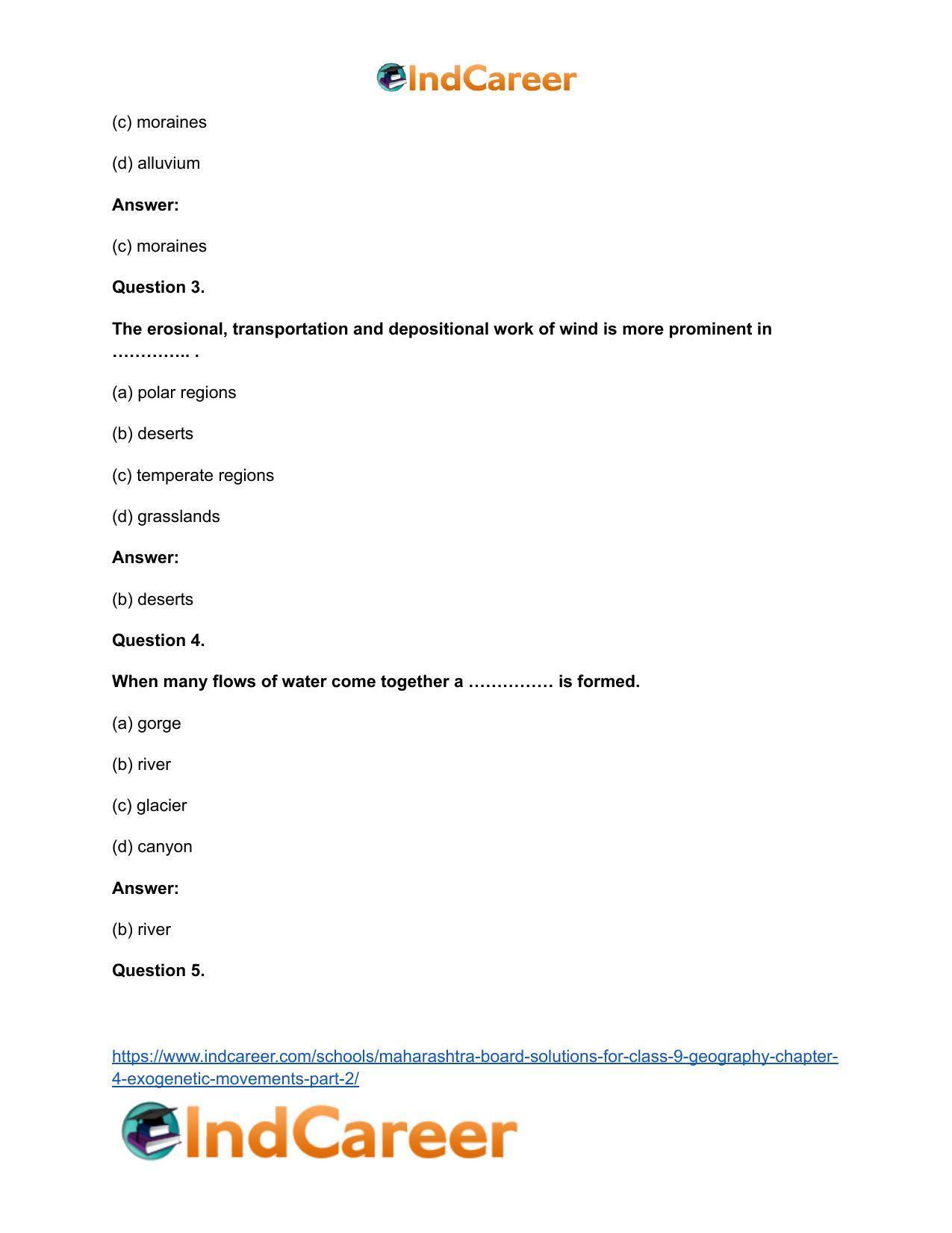 Maharashtra Board Solutions for Class 9- Geography: Chapter 4- Exogenetic Movements Part 2 - Page 30
