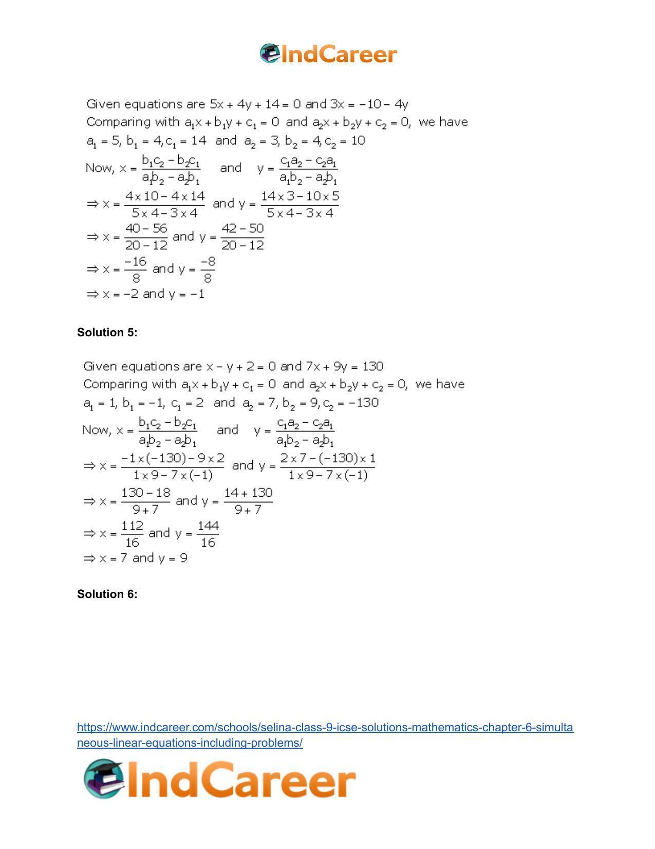 Selina Class 9 ICSE Solutions Mathematics : Chapter 6 - Simultaneous (Linear) Equations (Including Problems) - Page 26