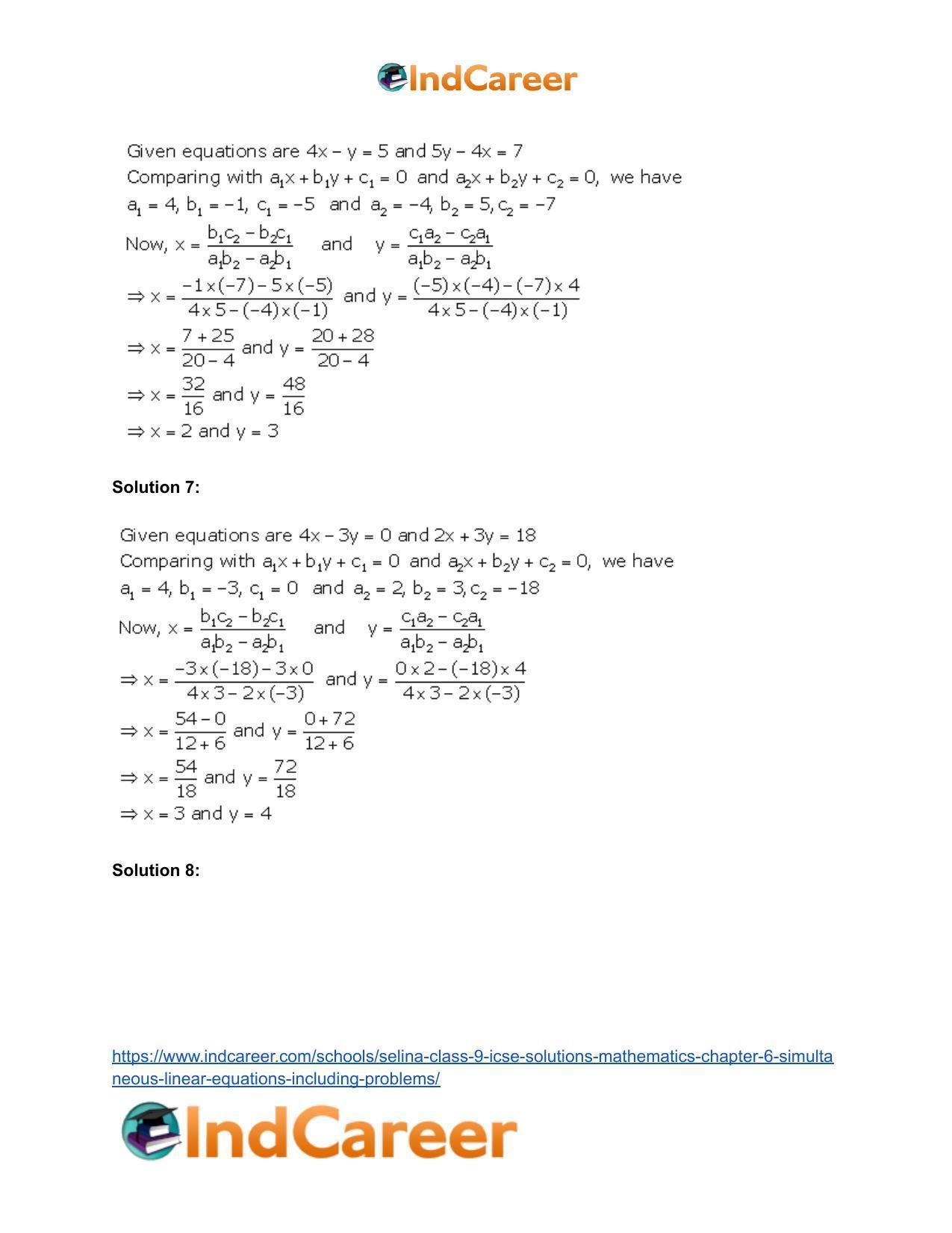 Selina Class 9 ICSE Solutions Mathematics : Chapter 6 - Simultaneous (Linear) Equations (Including Problems) - Page 27