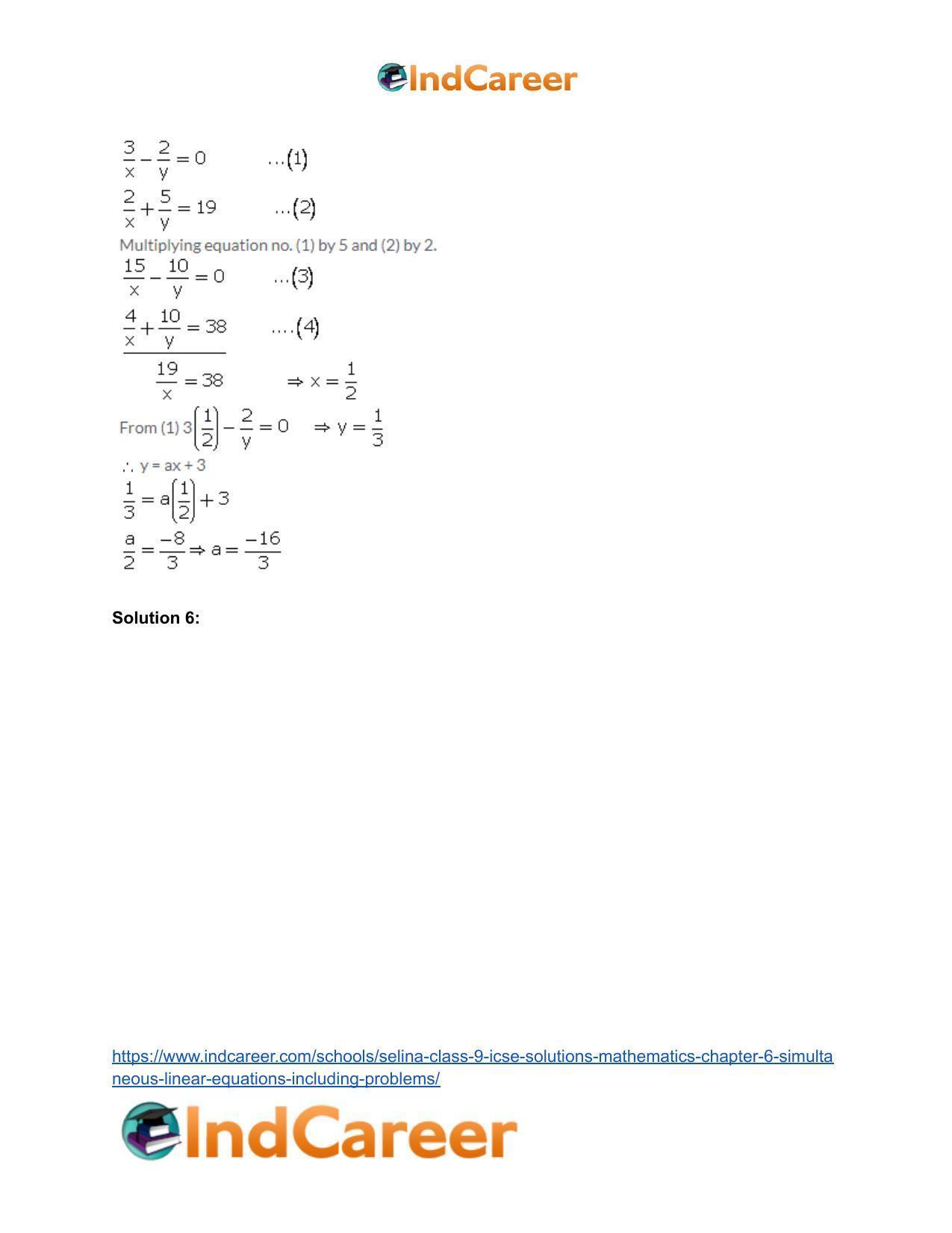 Selina Class 9 ICSE Solutions Mathematics : Chapter 6 - Simultaneous (Linear) Equations (Including Problems) - Page 34