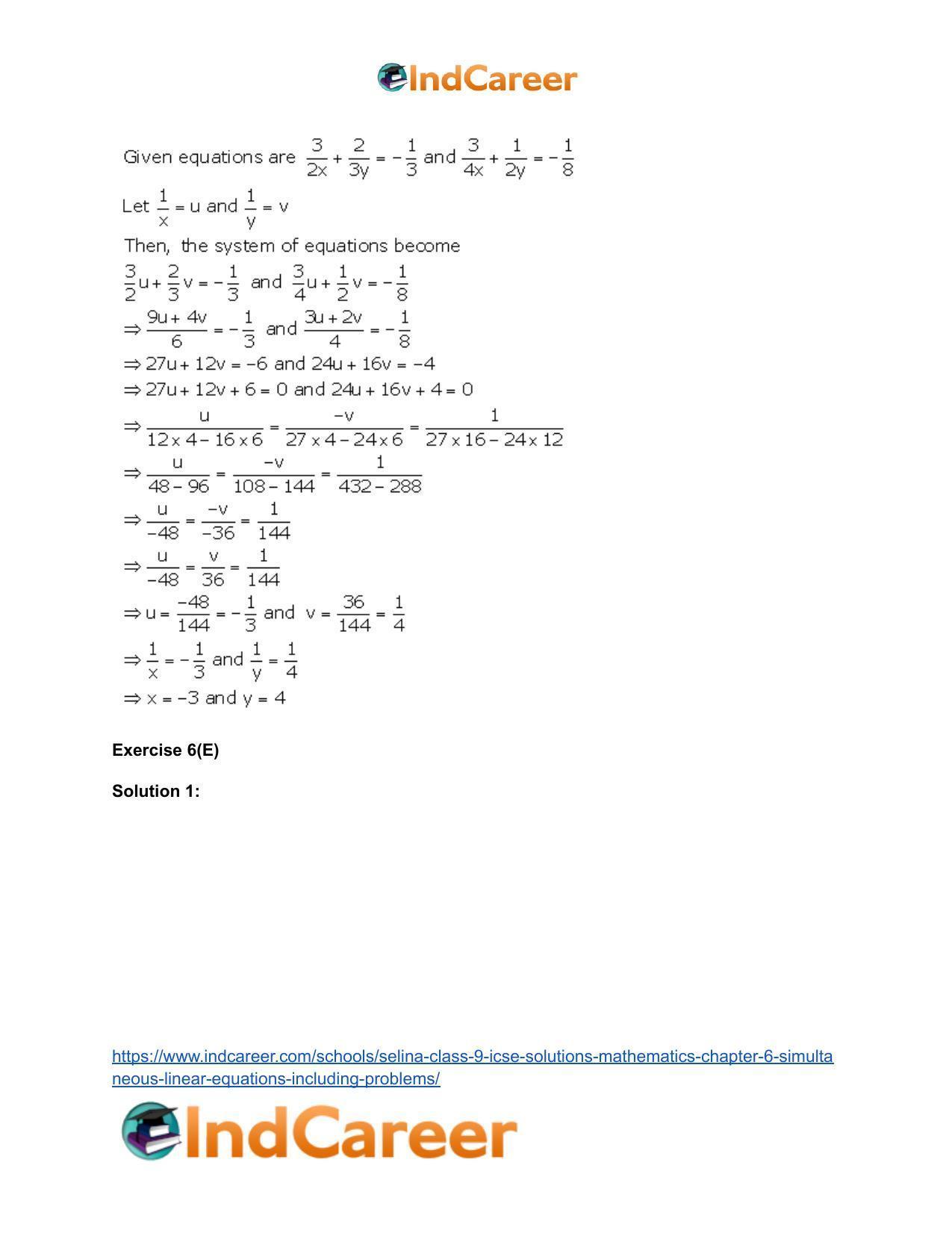 Selina Class 9 ICSE Solutions Mathematics : Chapter 6 - Simultaneous (Linear) Equations (Including Problems) - Page 41