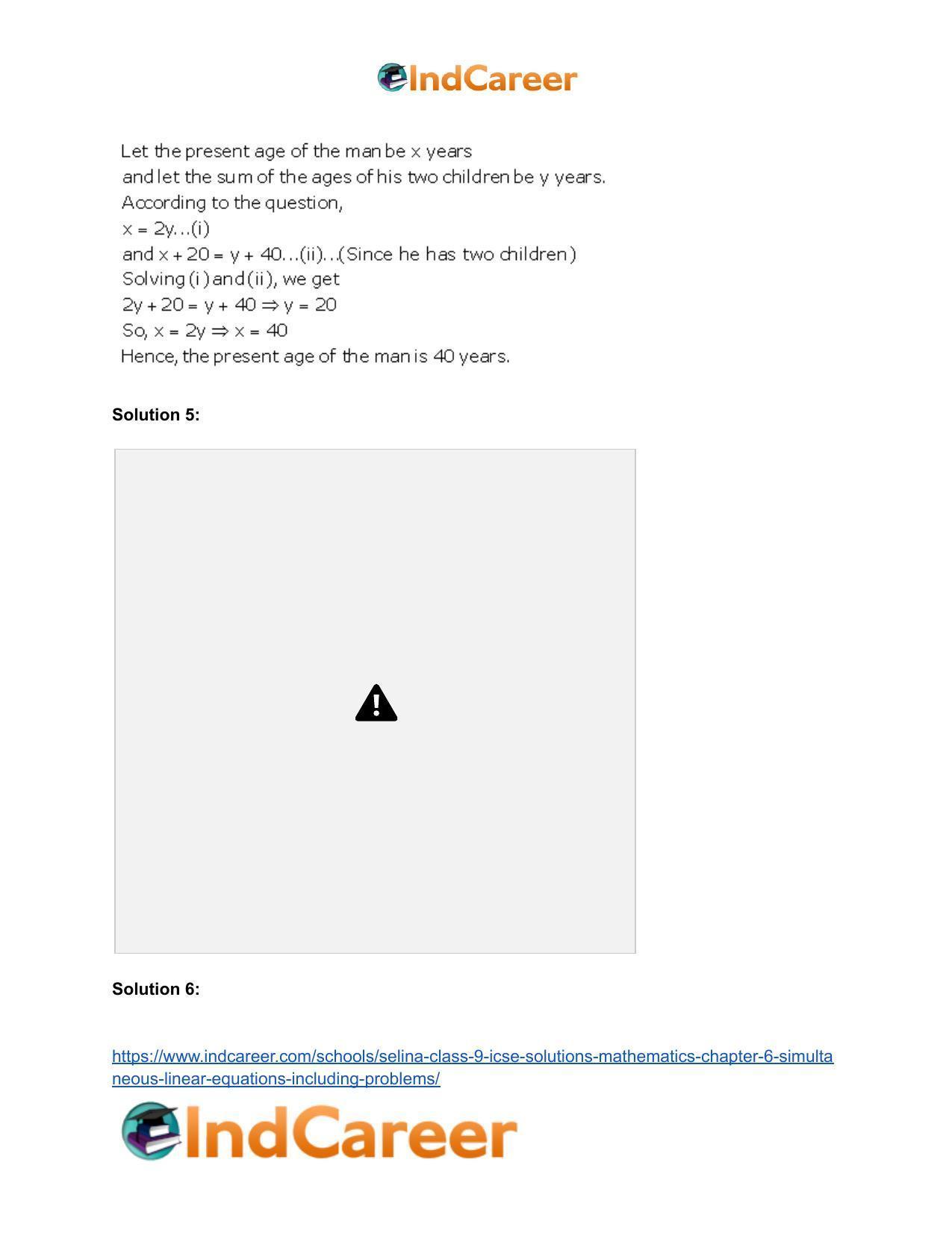 Selina Class 9 ICSE Solutions Mathematics : Chapter 6 - Simultaneous (Linear) Equations (Including Problems) - Page 56