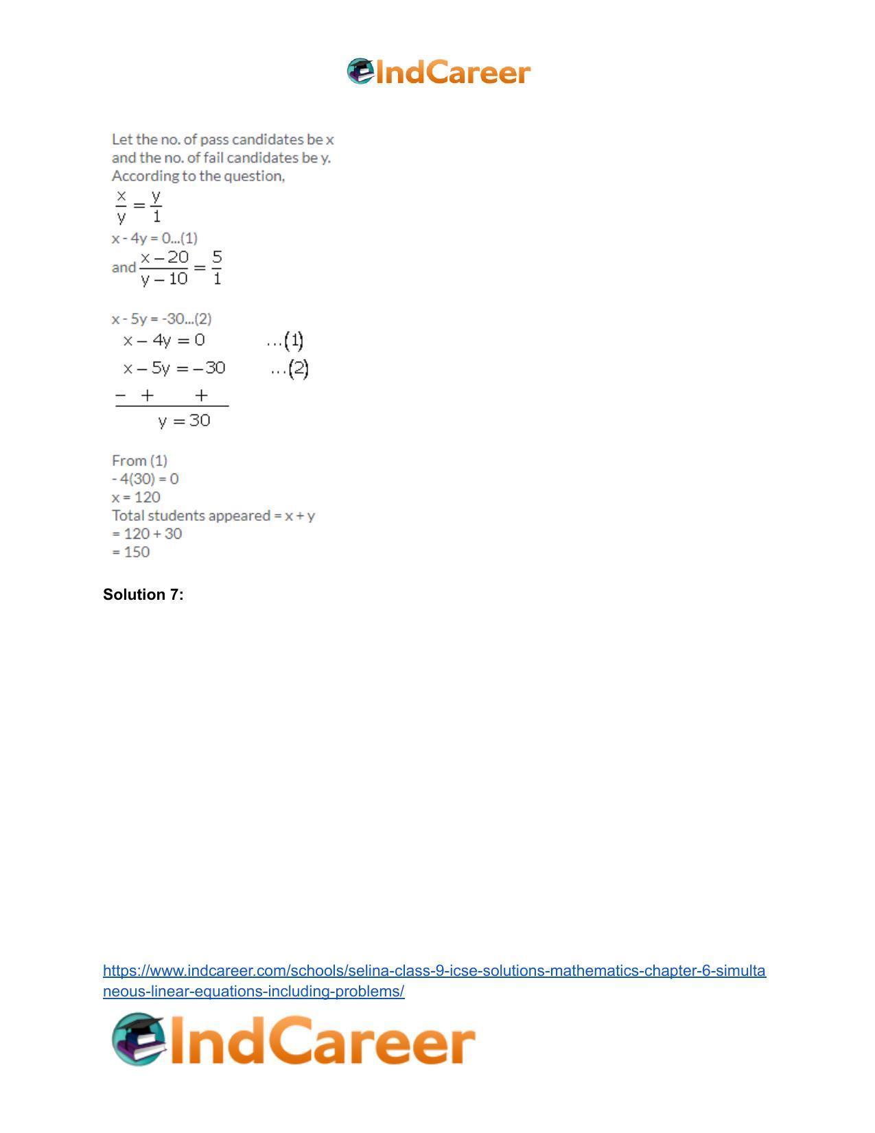 Selina Class 9 ICSE Solutions Mathematics : Chapter 6 - Simultaneous (Linear) Equations (Including Problems) - Page 57