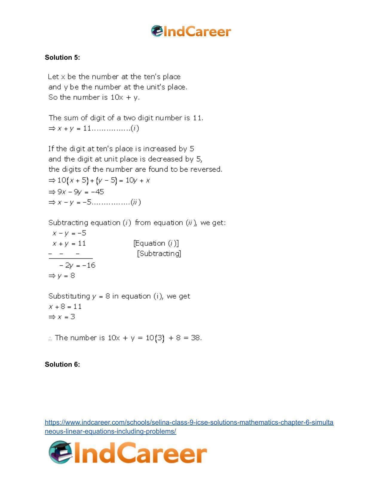 Selina Class 9 ICSE Solutions Mathematics : Chapter 6 - Simultaneous (Linear) Equations (Including Problems) - Page 64