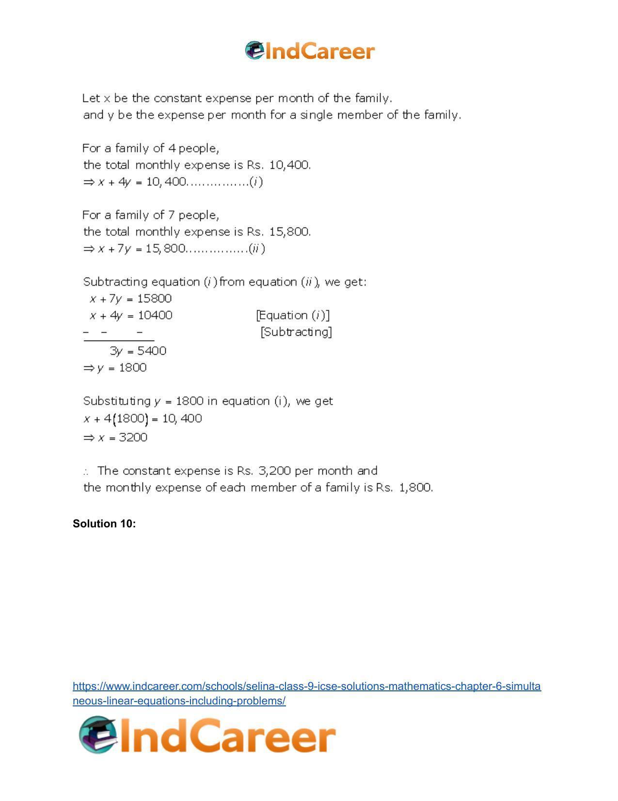 Selina Class 9 ICSE Solutions Mathematics : Chapter 6 - Simultaneous (Linear) Equations (Including Problems) - Page 68