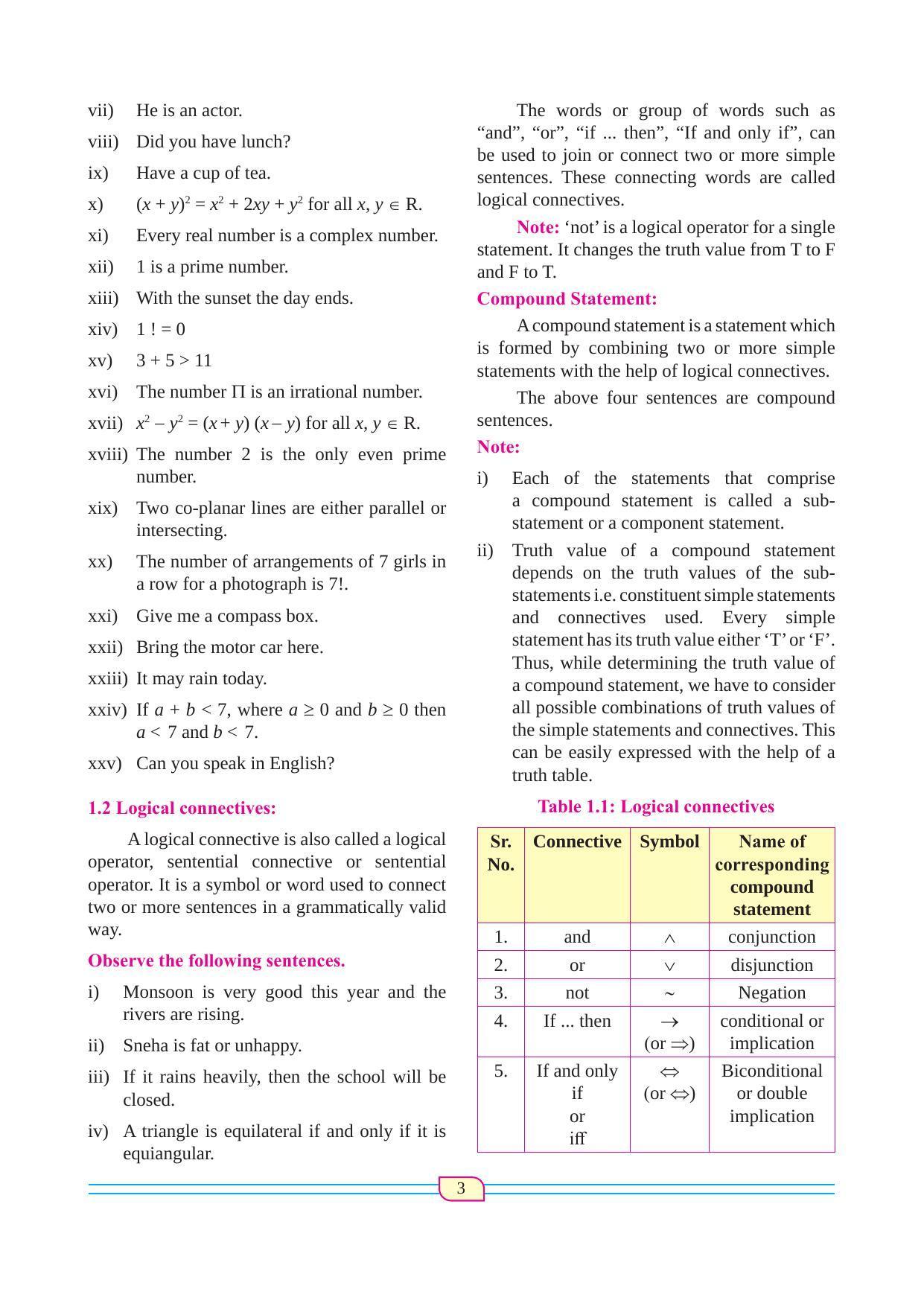Maharashtra Board Class 12 Maths (Commerce) (Part 1) Textbook - Page 13