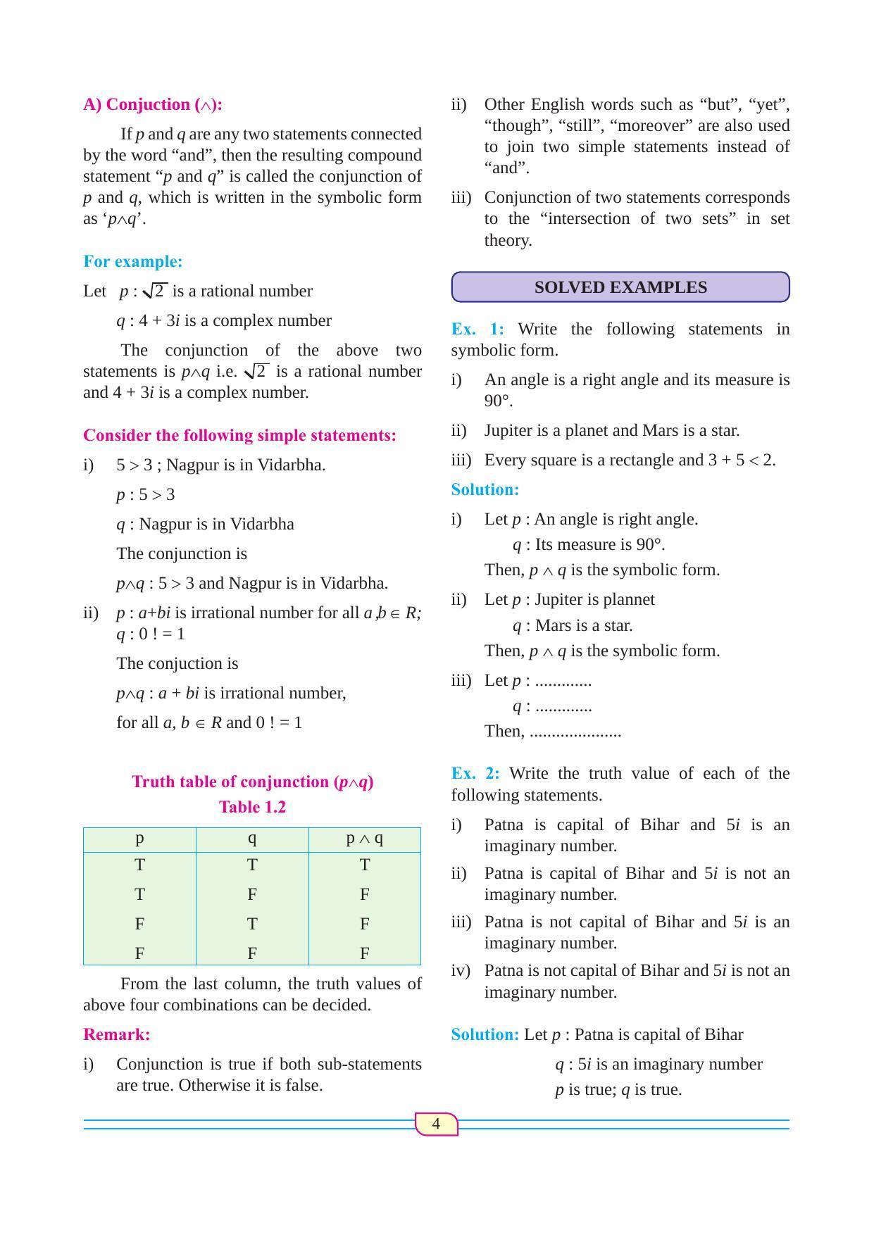 Maharashtra Board Class 12 Maths (Commerce) (Part 1) Textbook - Page 14