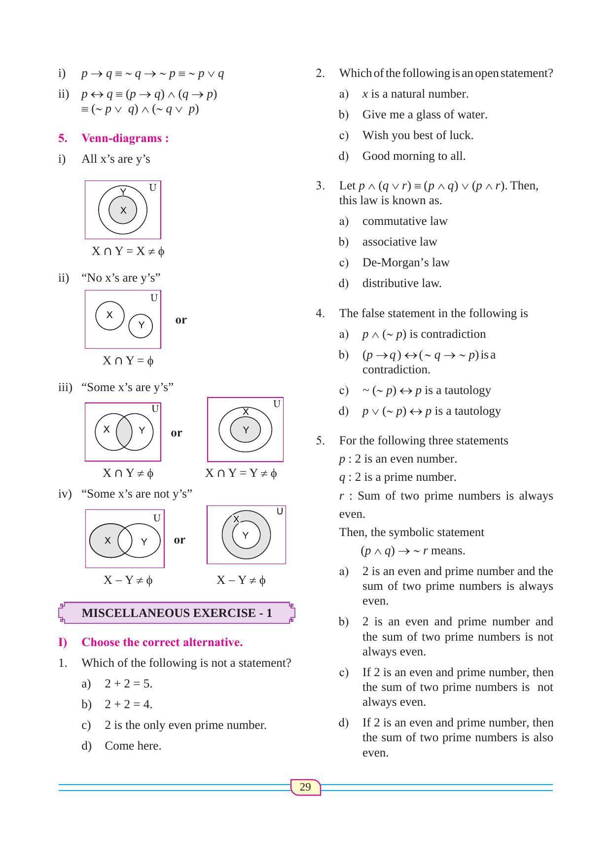 Maharashtra Board Class 12 Maths (Commerce) (Part 1) Textbook - Page 39